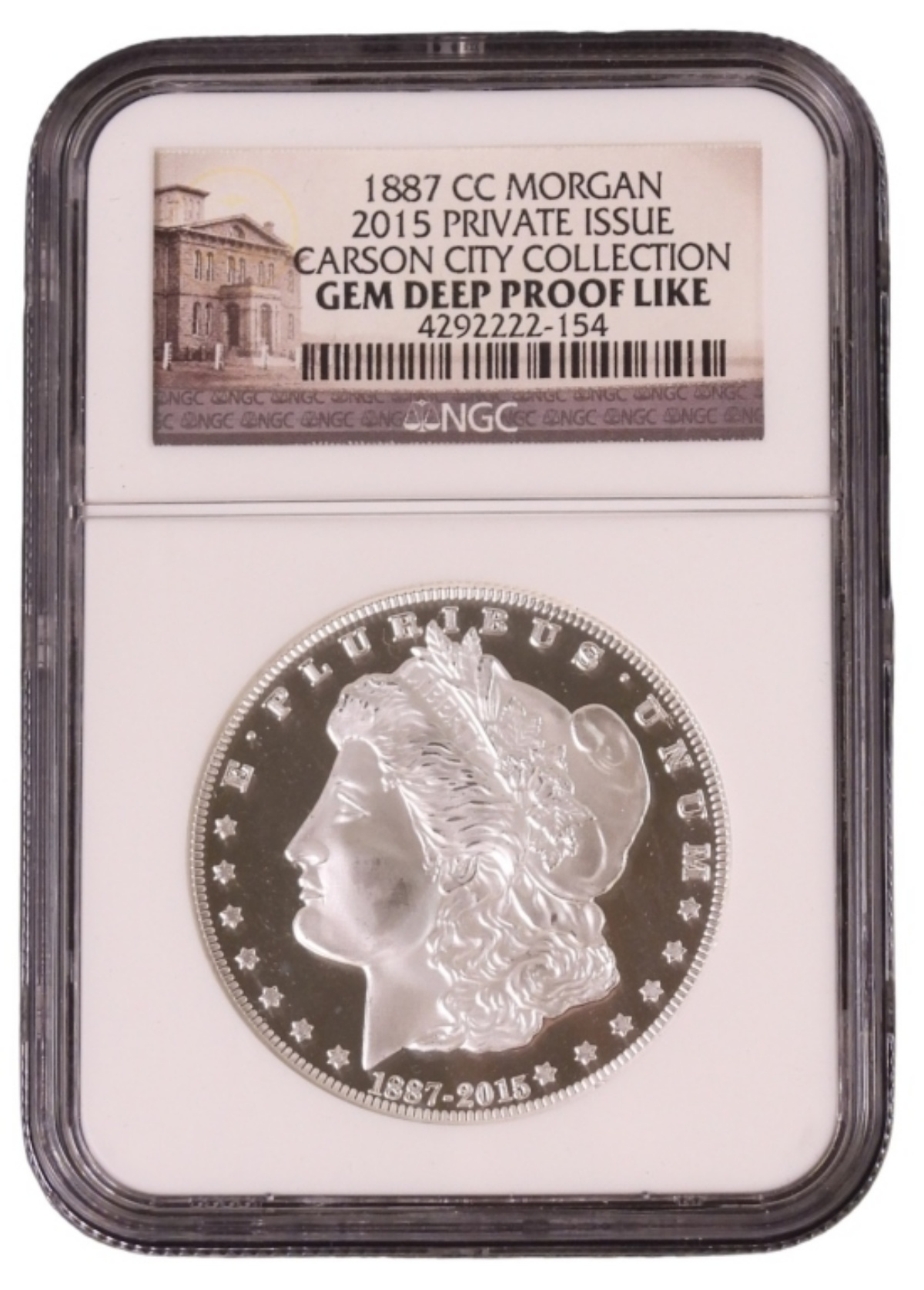 1887-CC Morgan 2015 Private Issue Gem DMPL NGC