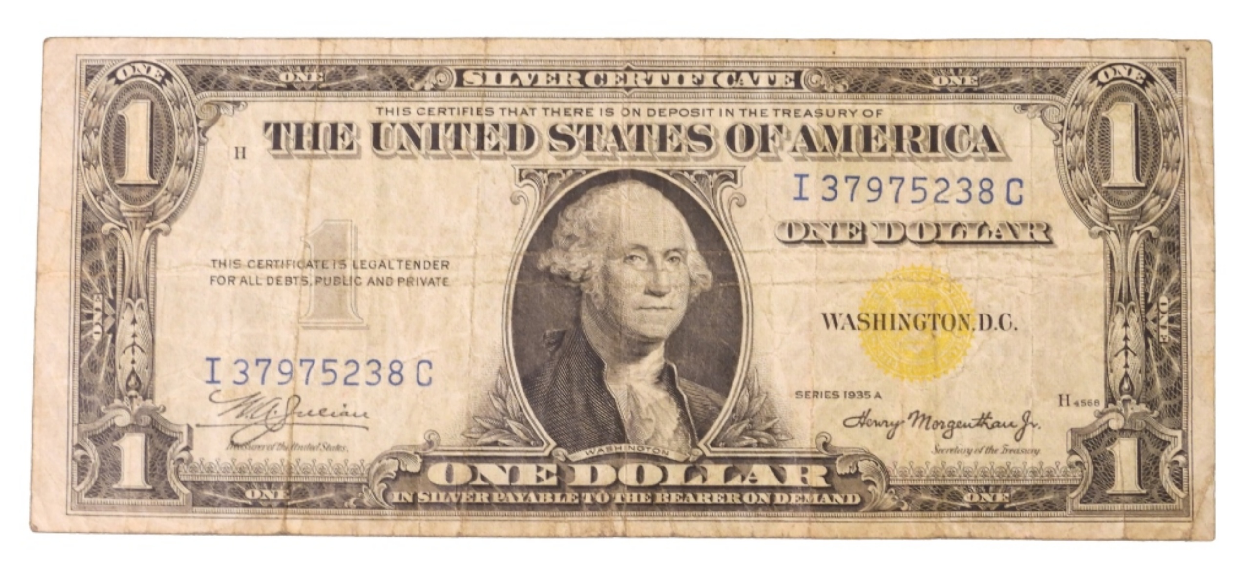 1935A $1 Silver Cert SN I37975238C