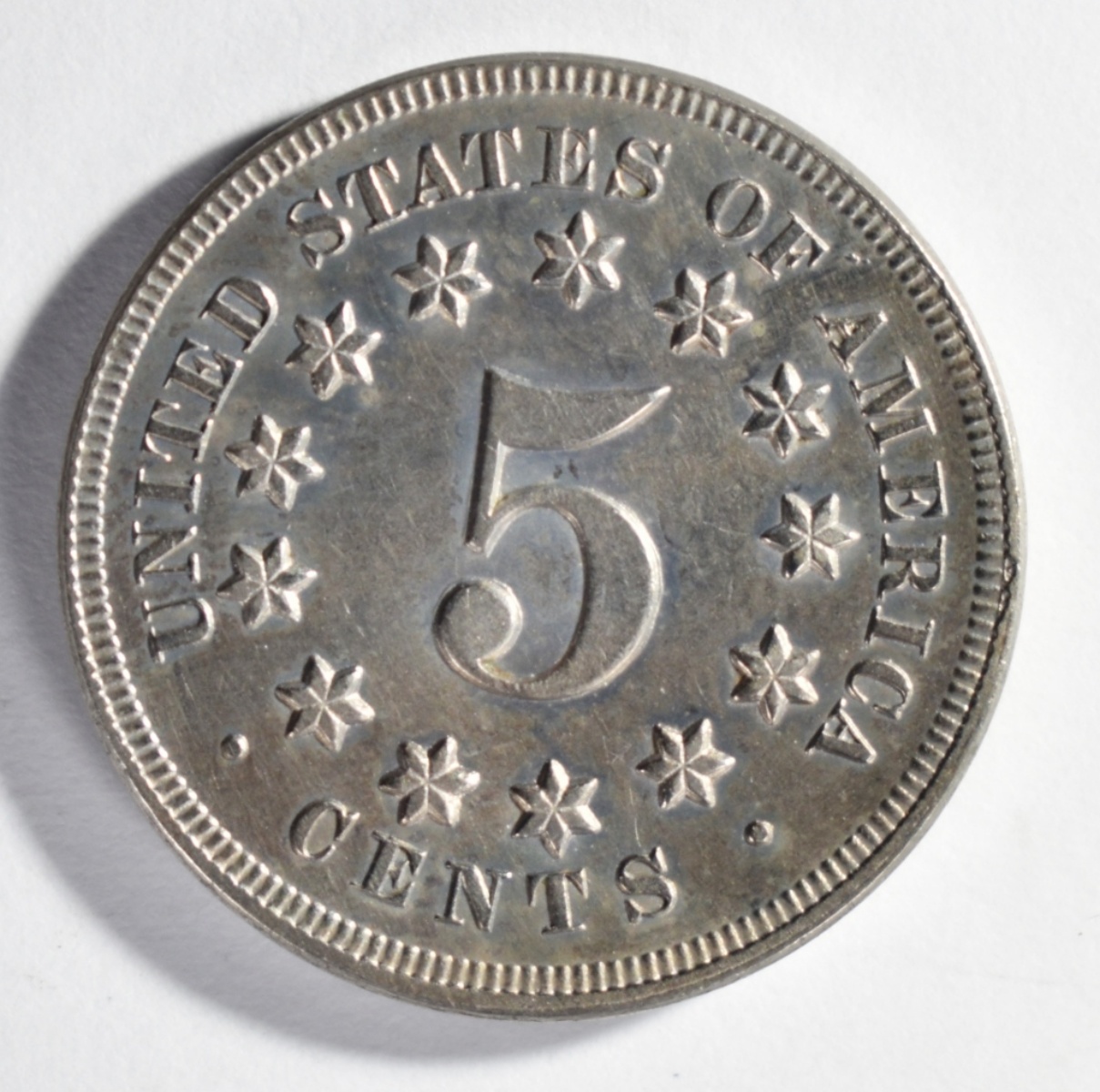 1867 No Rays Shield Nickel