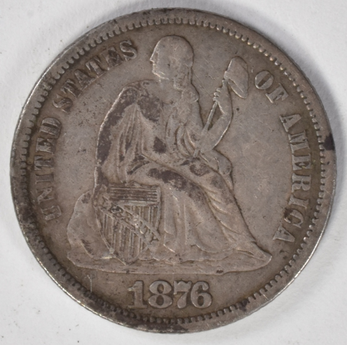 1876-CC Seated Dime