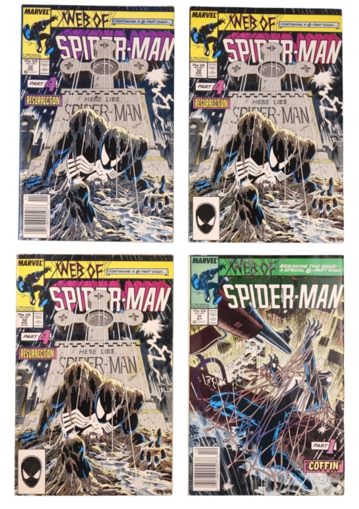(4) Web of Spider-Man Marvel Lot