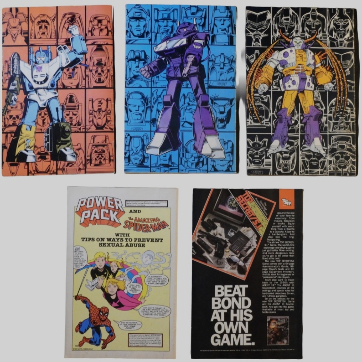 (5) Marvel Transformers Comic Lot