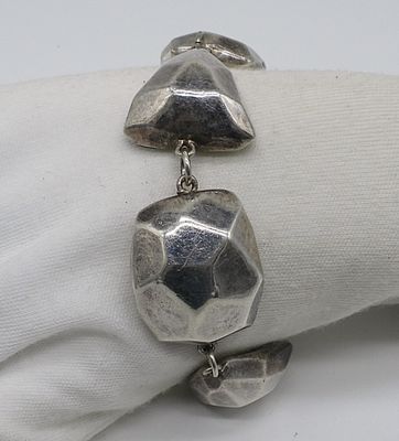 Chunky Sterling "Israel" Bracelet. Chunky sterling bracelet, 8 inches long with stickers stating 