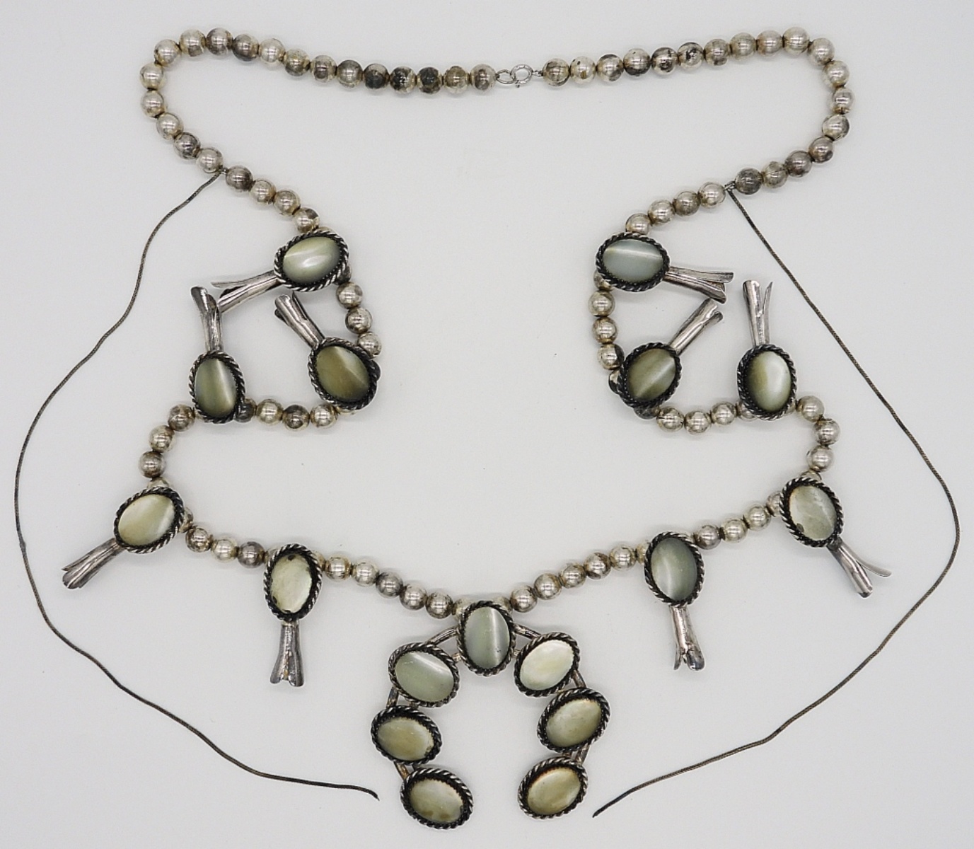 Mother of Pearl Squash Blossom Necklace