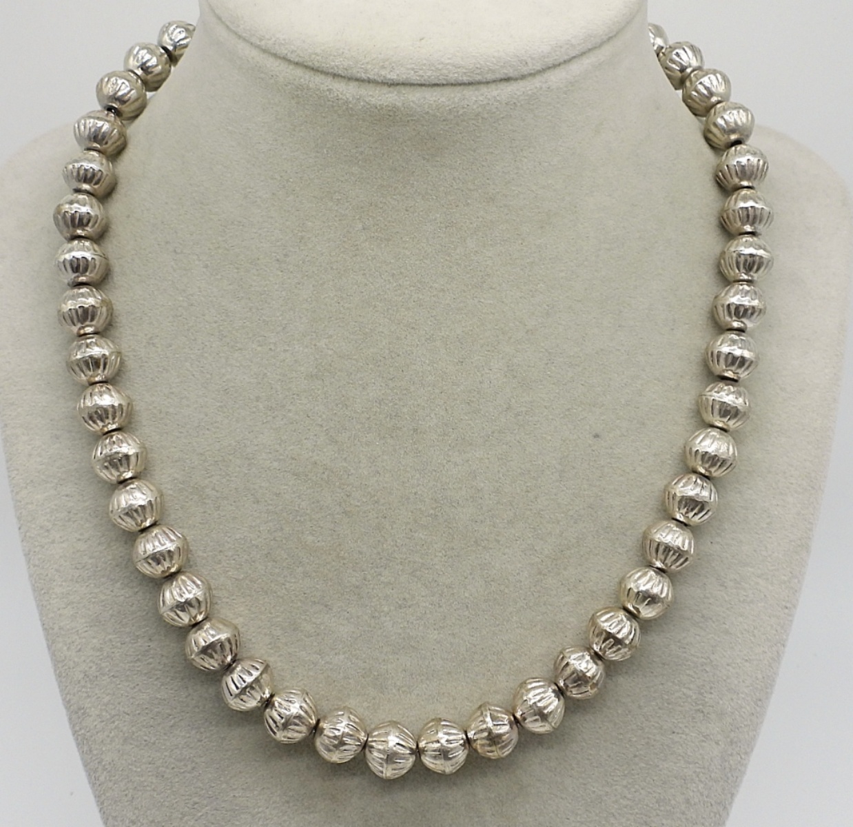 TSO Navajo Beaded Sterling Necklace, 17 Inches