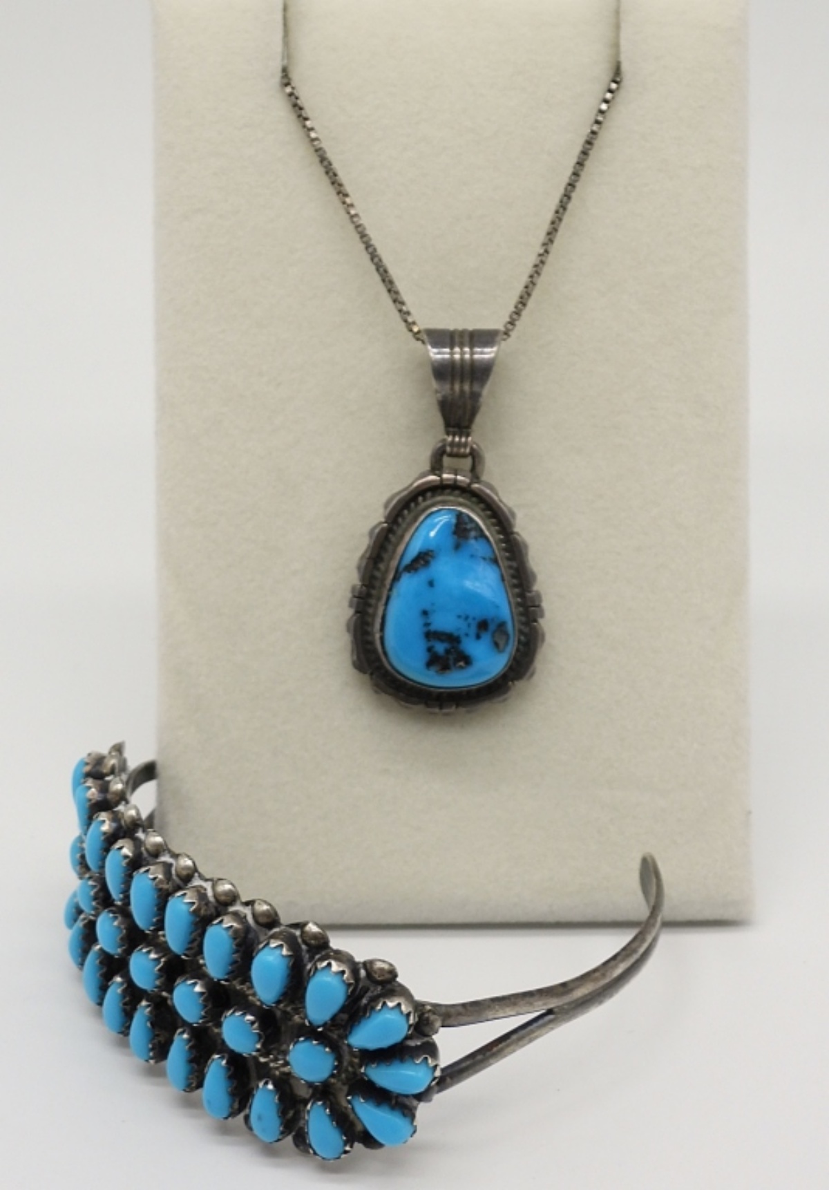 Navajo Sterling Turquoise Cuff & Necklace