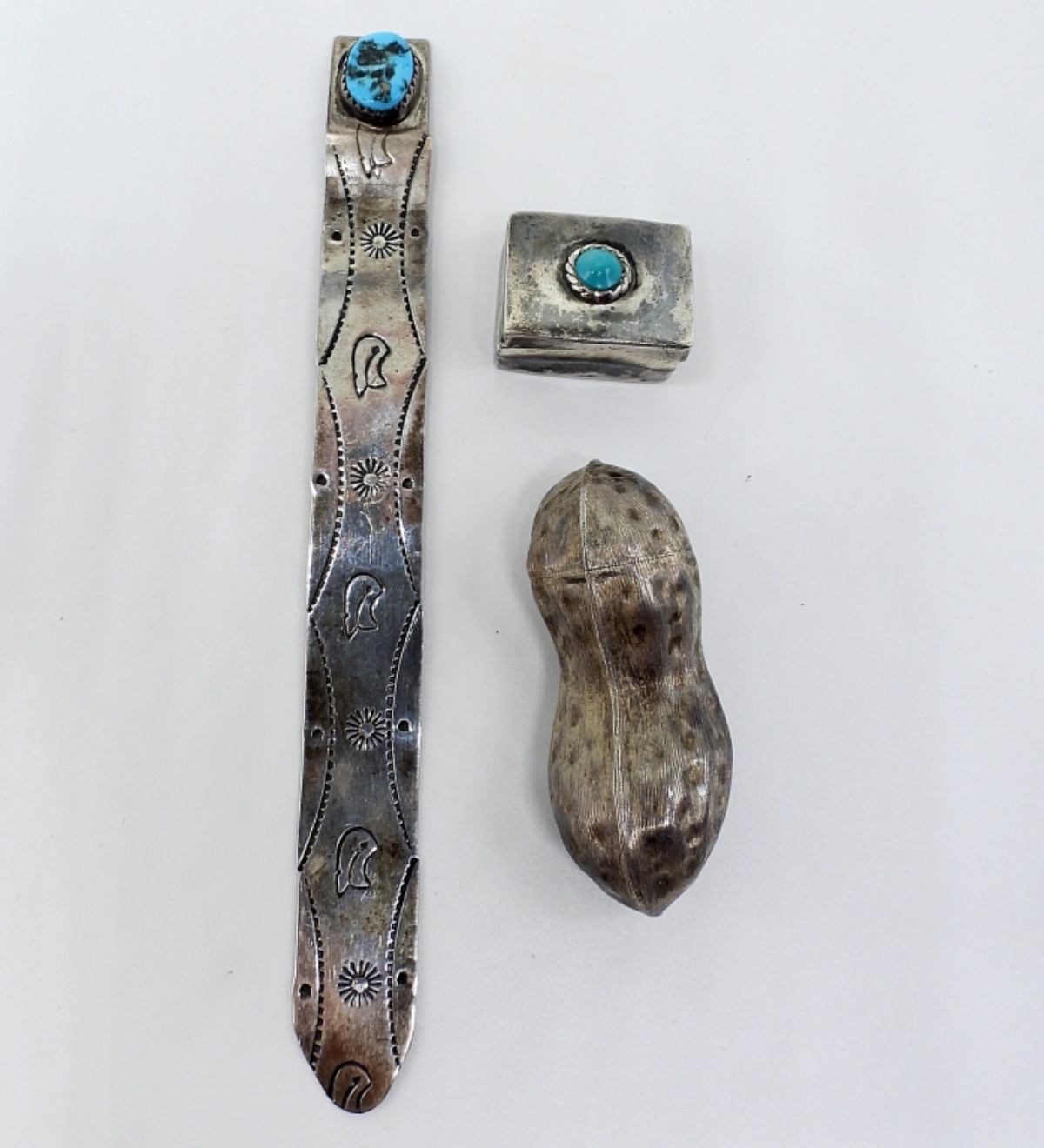 Navajo 925 Turquoise Bookmark, Peanut & Box