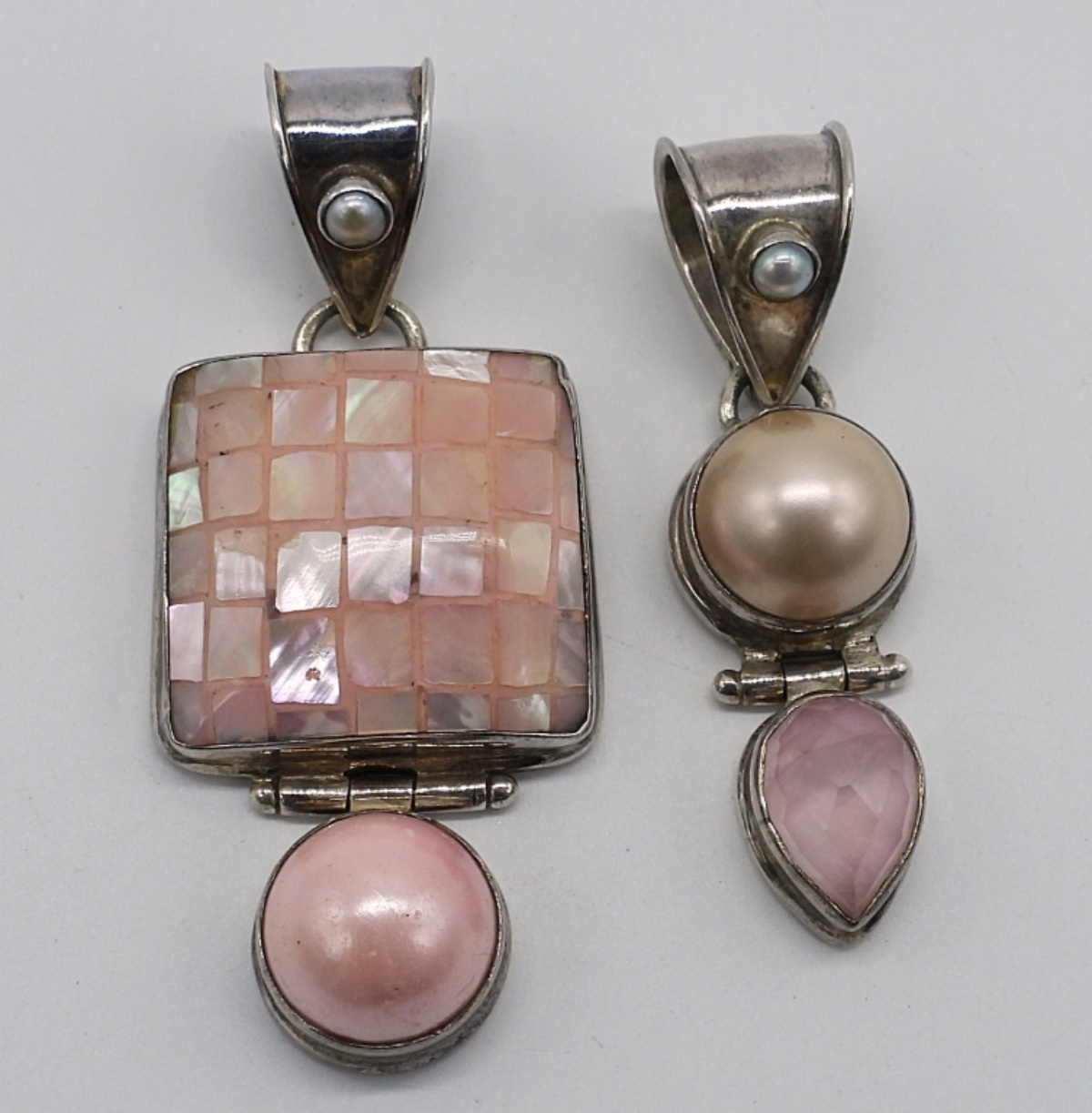Rose Quartz, Pearl & Mother of Pearl Pendants