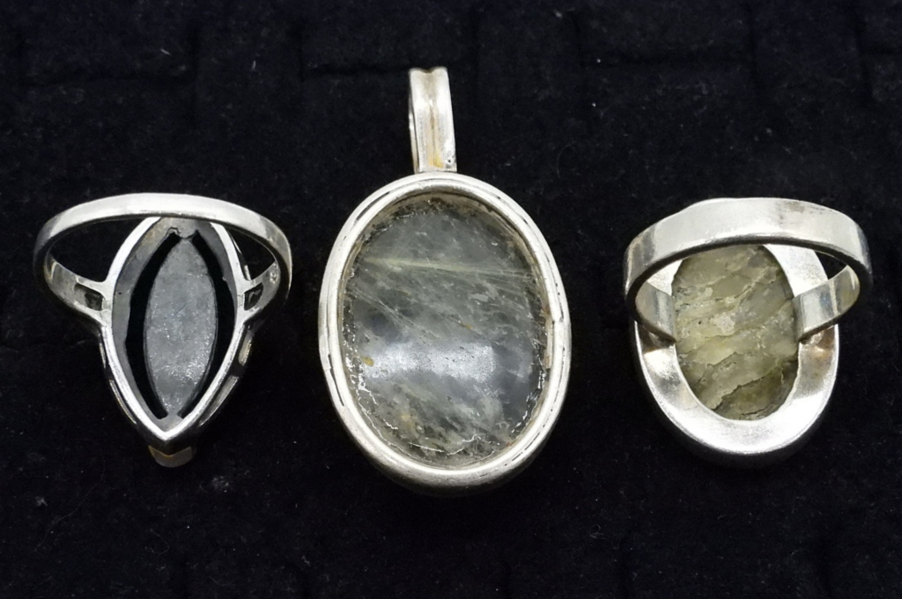 Mother of Pearl & Rutilated Quartz Rings