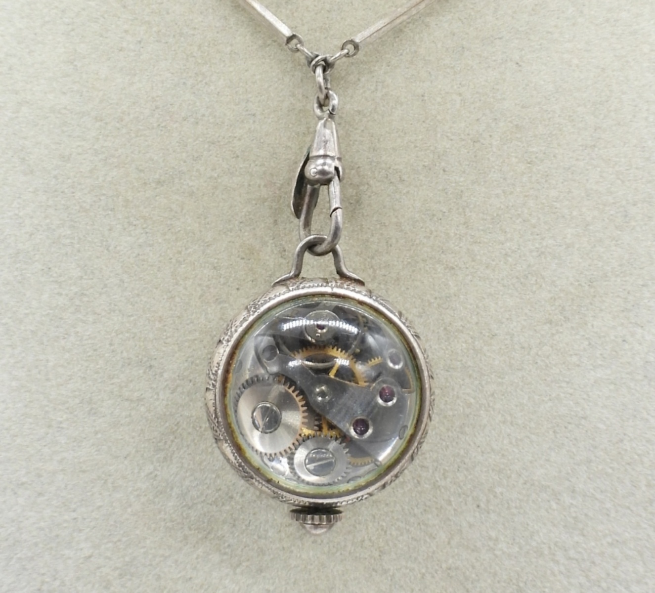 Wedgwood Brooch & Vintage Watch Necklace