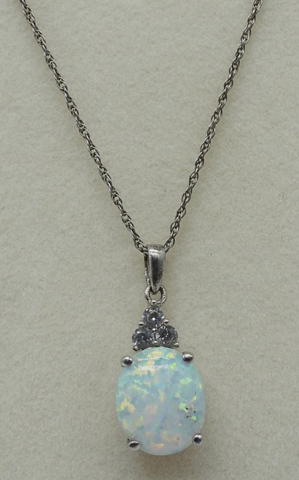 Four Sterling Opal Necklaces, Bracelet & Pendant