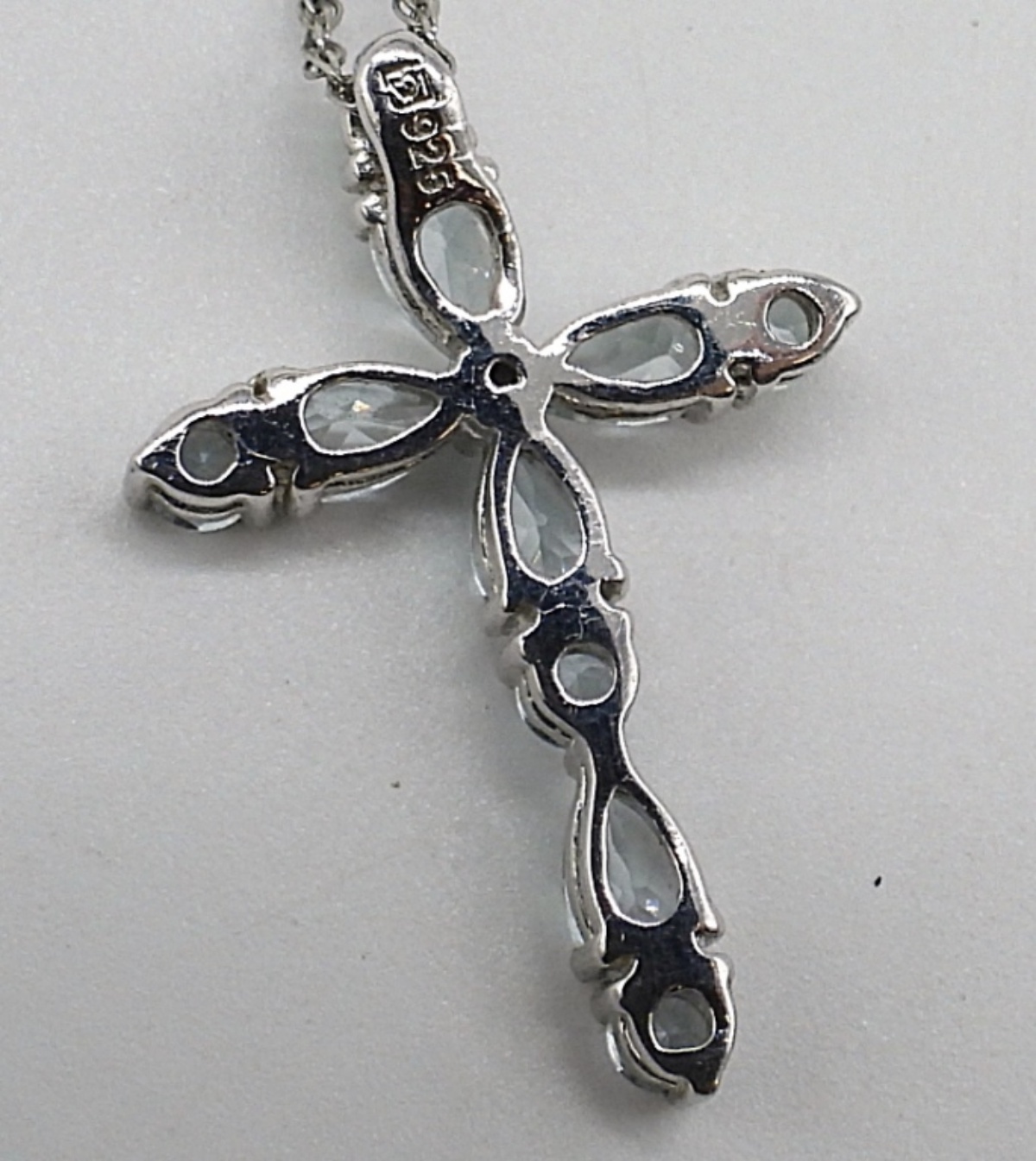 4 Sterling Cross Pendants & Chain