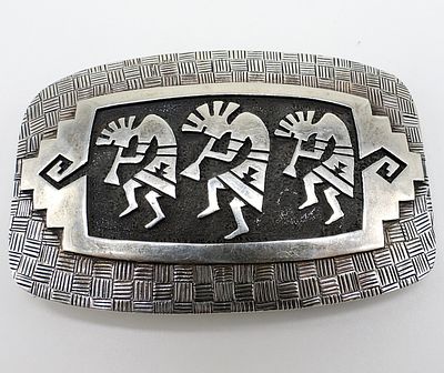 Joe Joseytewa Sterling Kokopelli Belt Buckle. Joe Joseytewa, native american artist signed 
