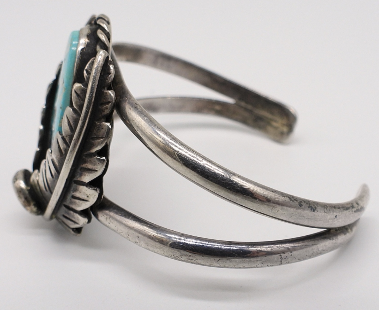 Native American Cuff with Large Turquoise Gemstone