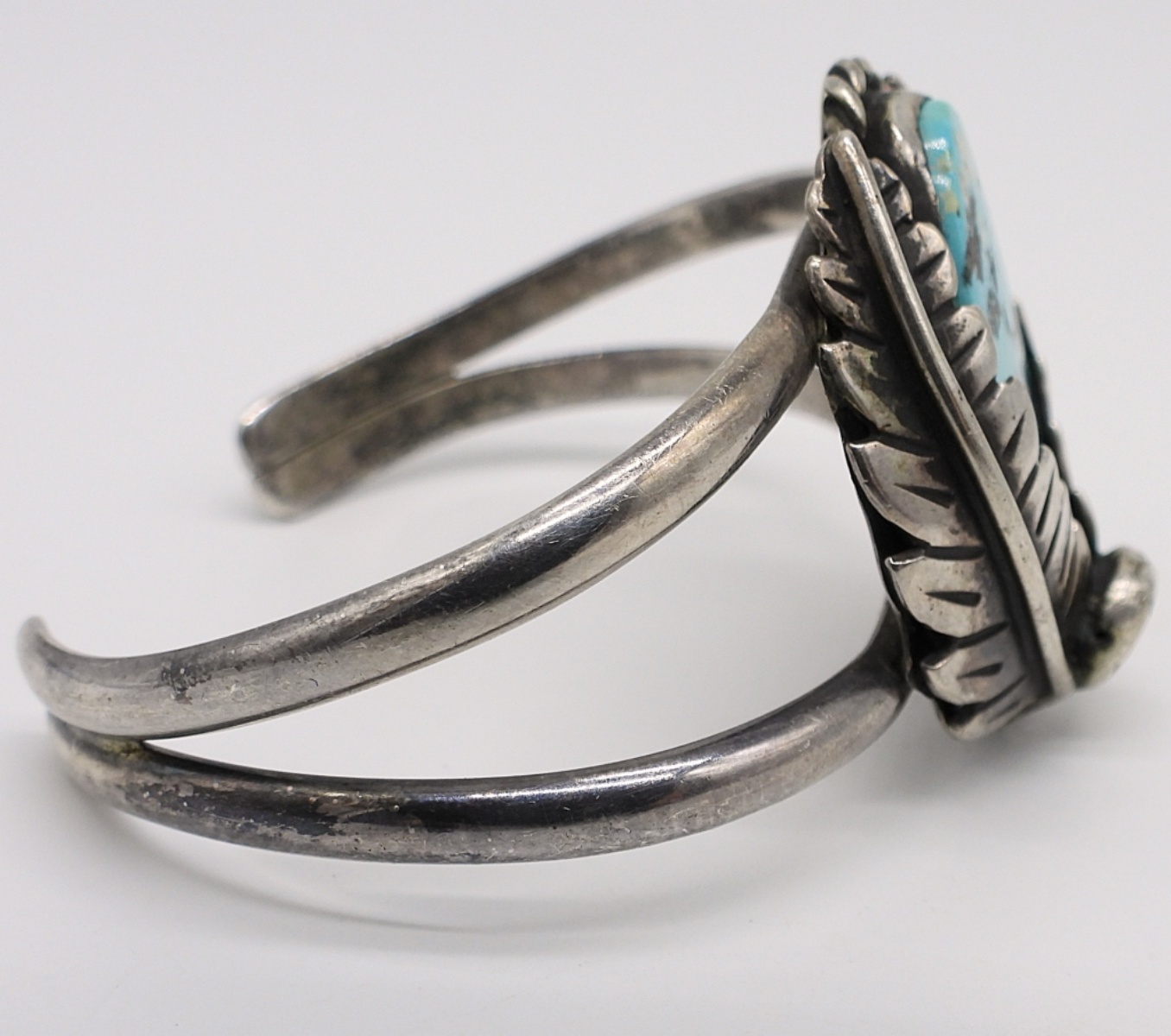 Native American Cuff with Large Turquoise Gemstone