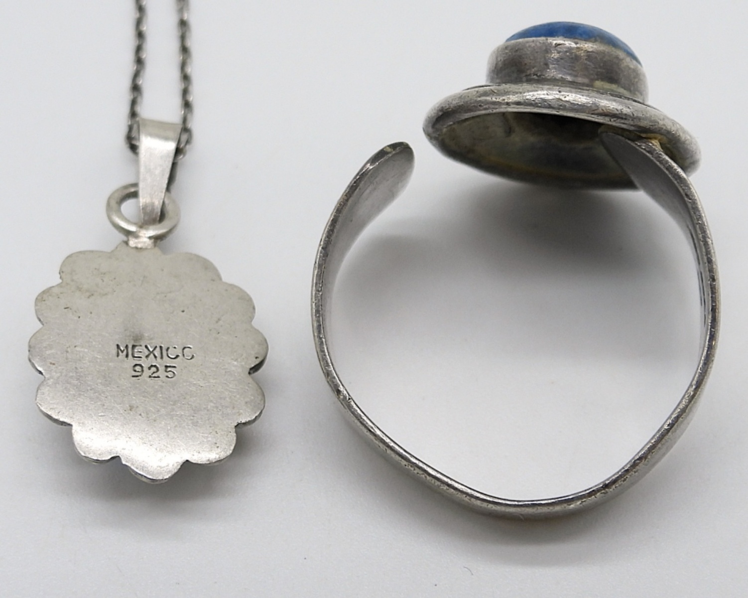 Vintage Blue Denim Lapis Necklace and Ring