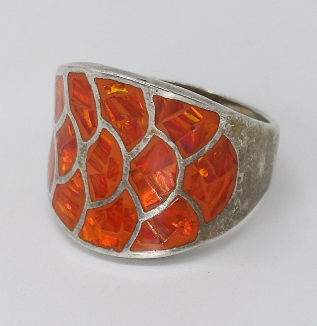Colored Opal Ring and Earrings in Sterling