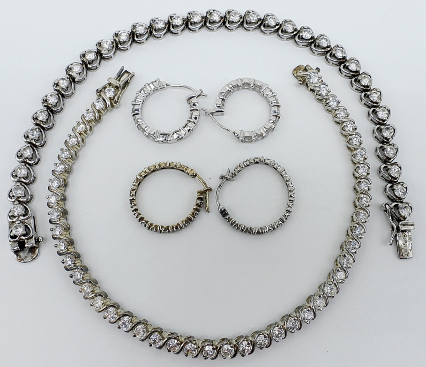 Simulated Diamond 925 Bracelets & Earrings