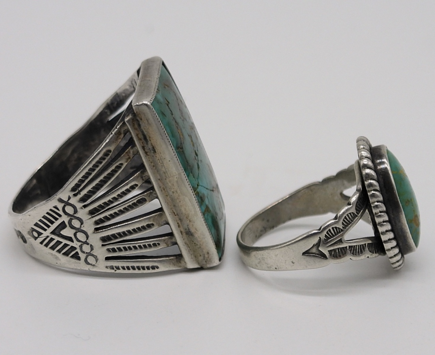 Vintage Turquoise Rings & Cufflinks in Sterling
