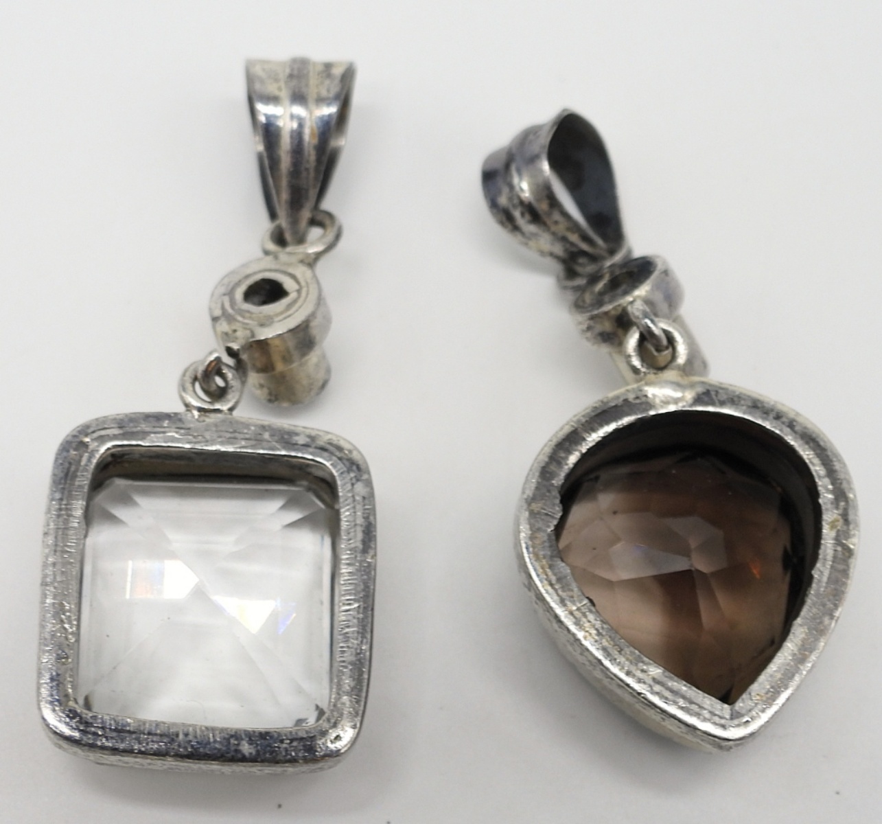 Two Unique Sterling Gemstone Pendants