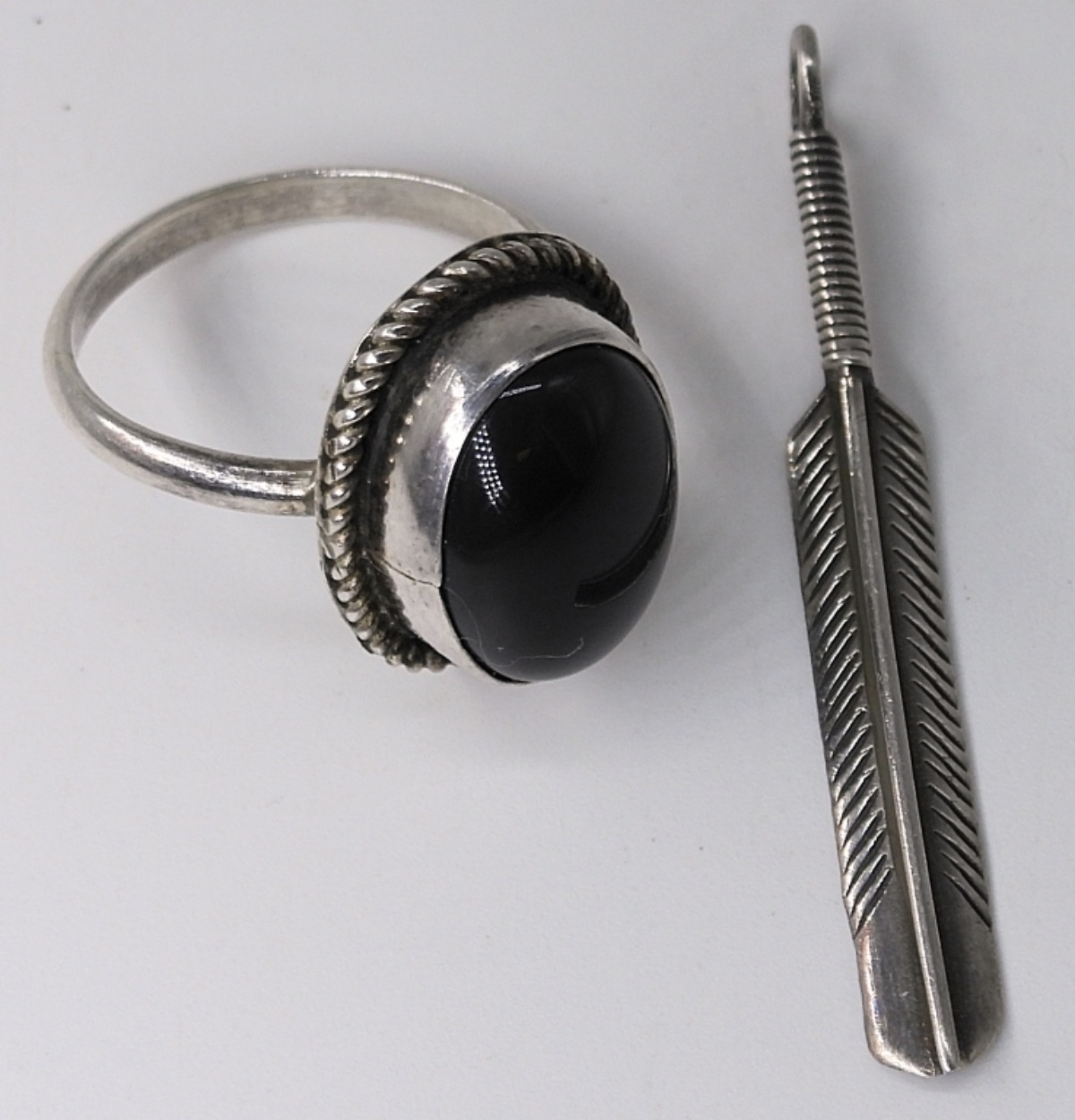 Navajo Black Onyx Ring, Bracelet & Pendant