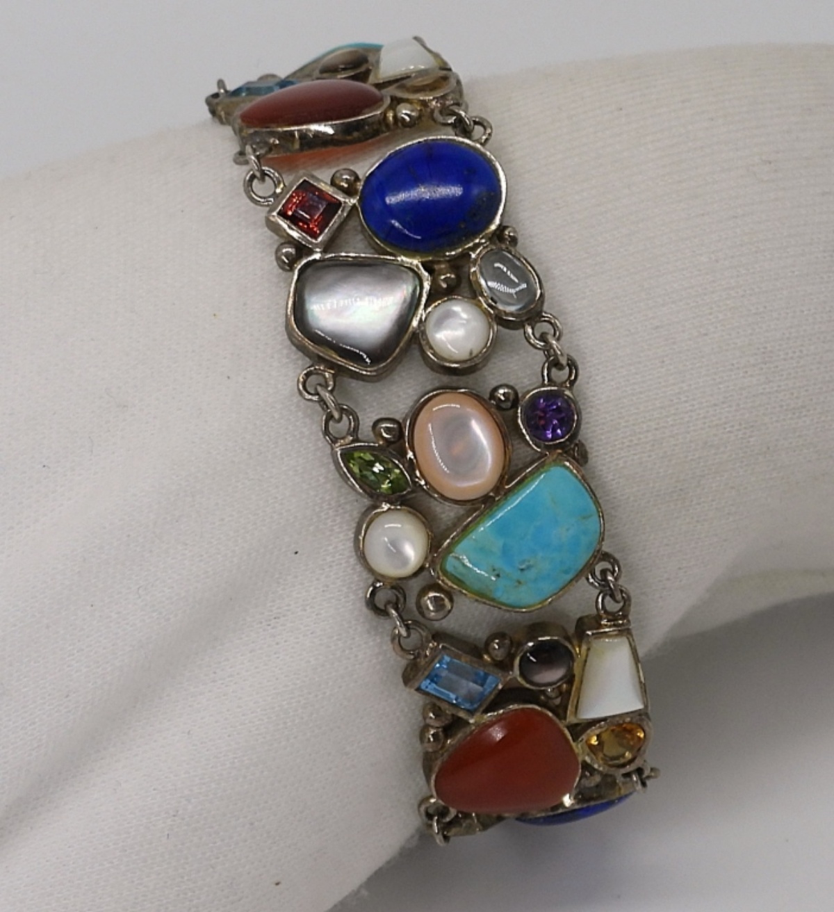Multi Gemstone Bracelet in Sterling