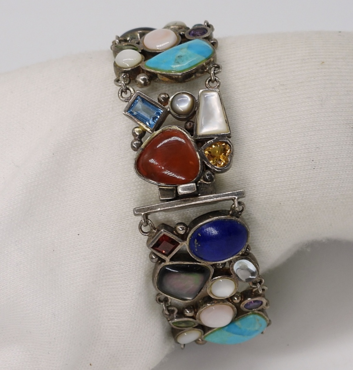 Multi Gemstone Bracelet in Sterling