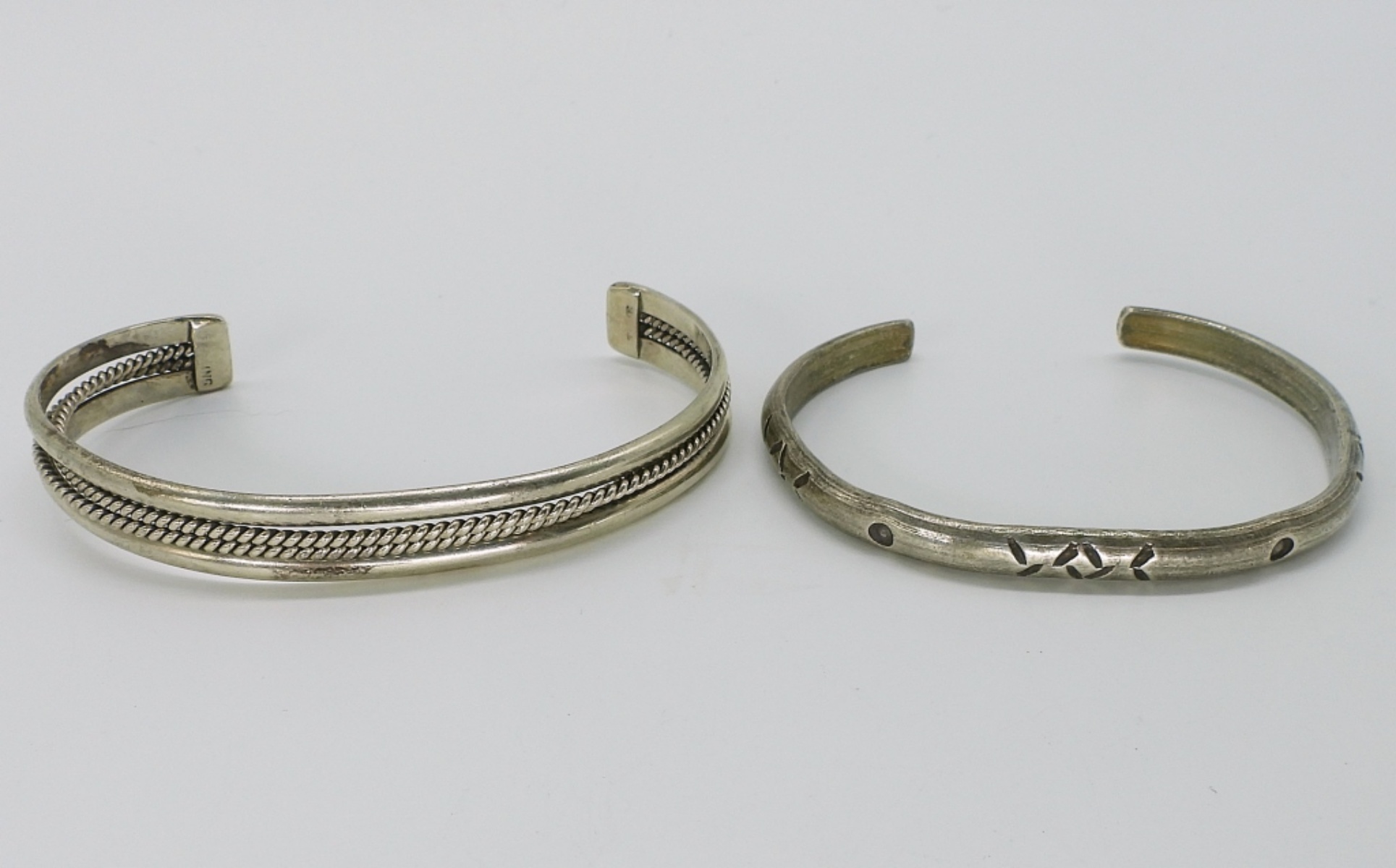 Two Sterling Cuff Bracelets