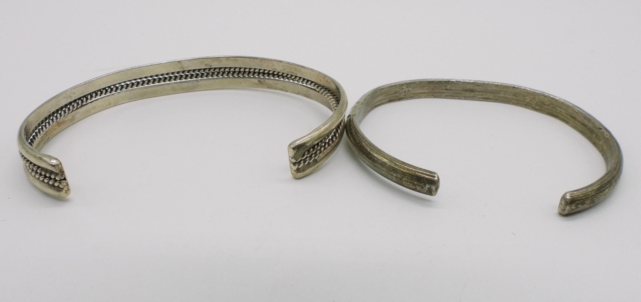 Two Sterling Cuff Bracelets