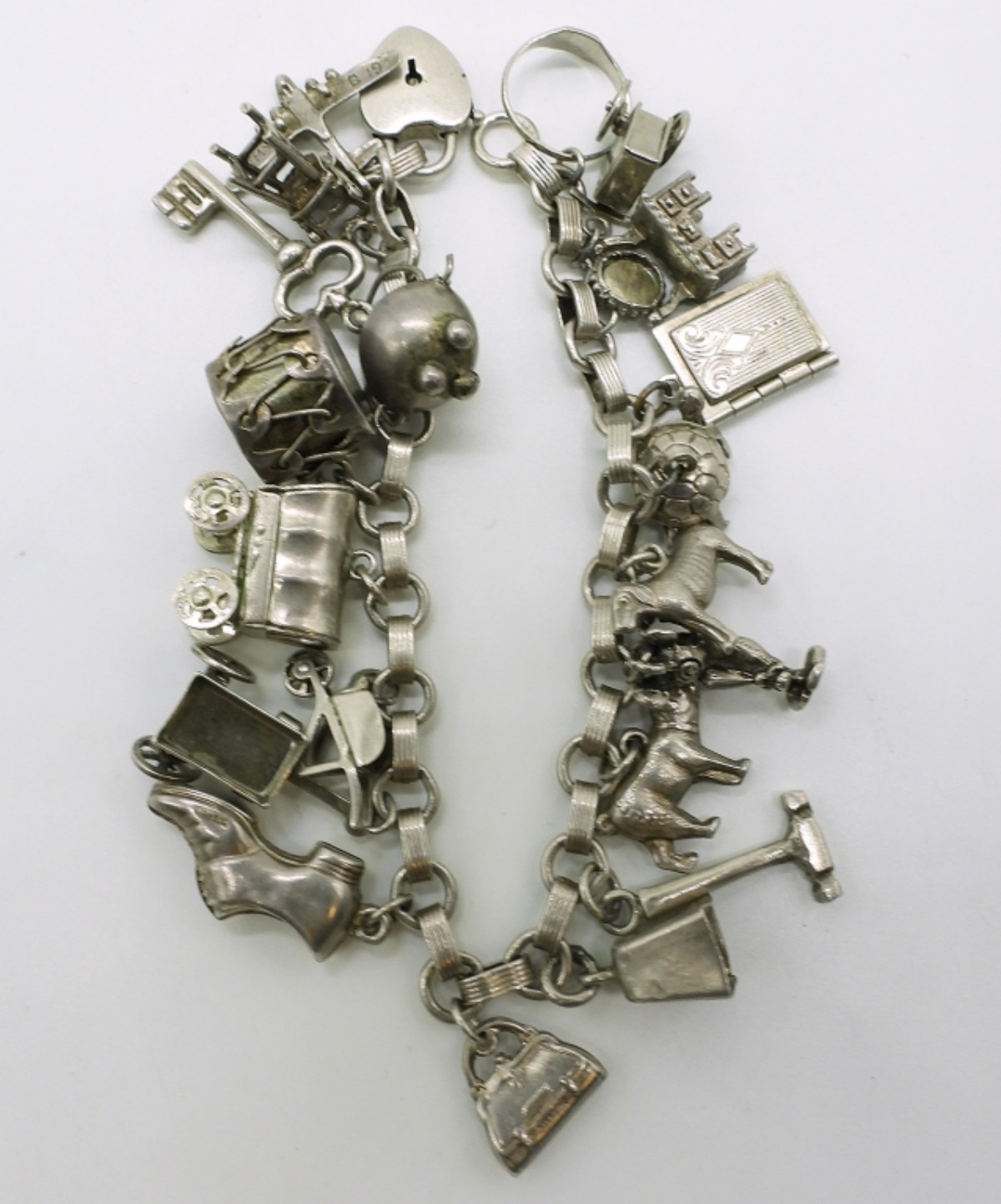 21 Vintage Sterling Charms & Broken Bracelet
