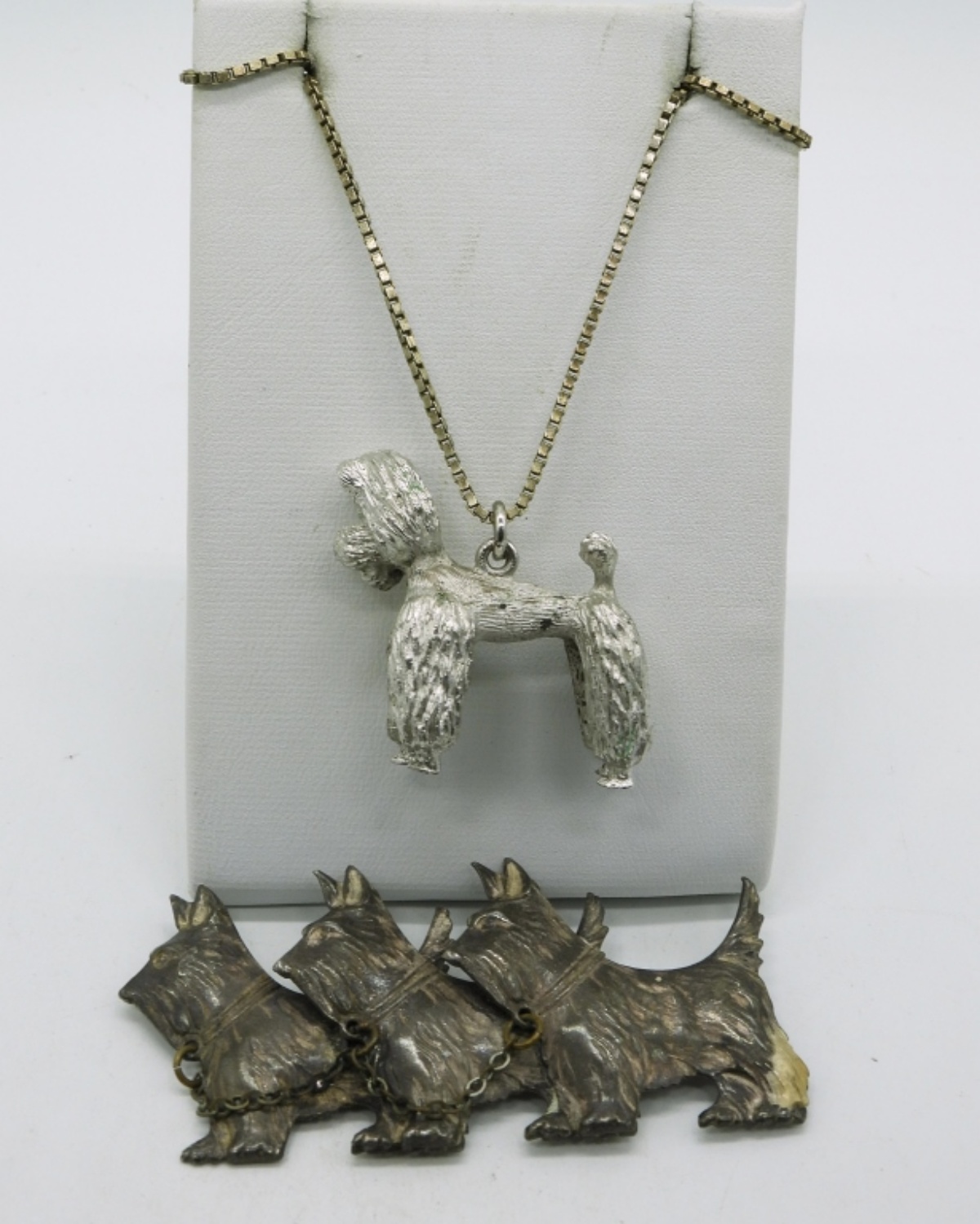 Sterling Dog Brooch & Pendant