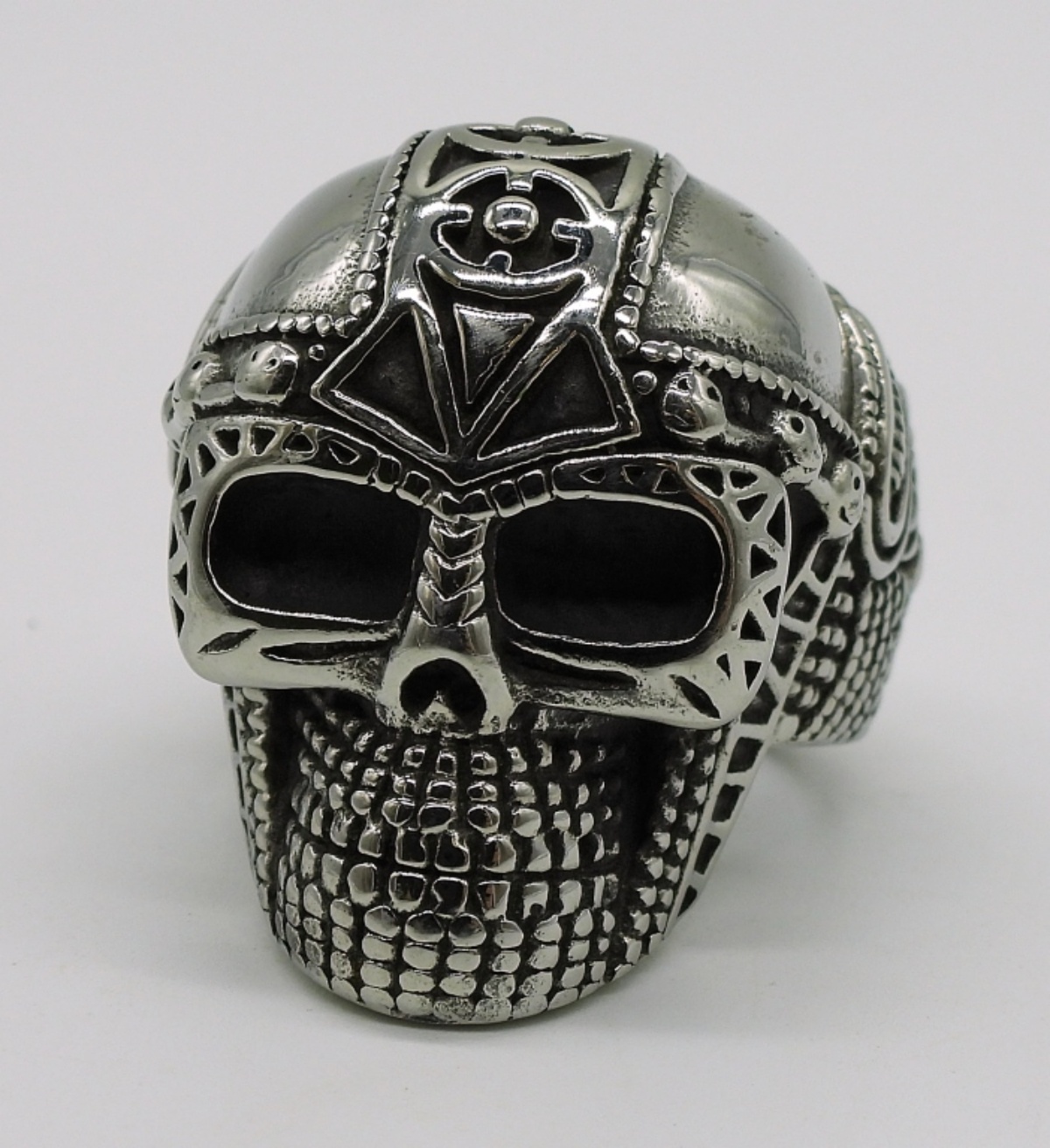 Large Sterling Skull Ring, Size 11