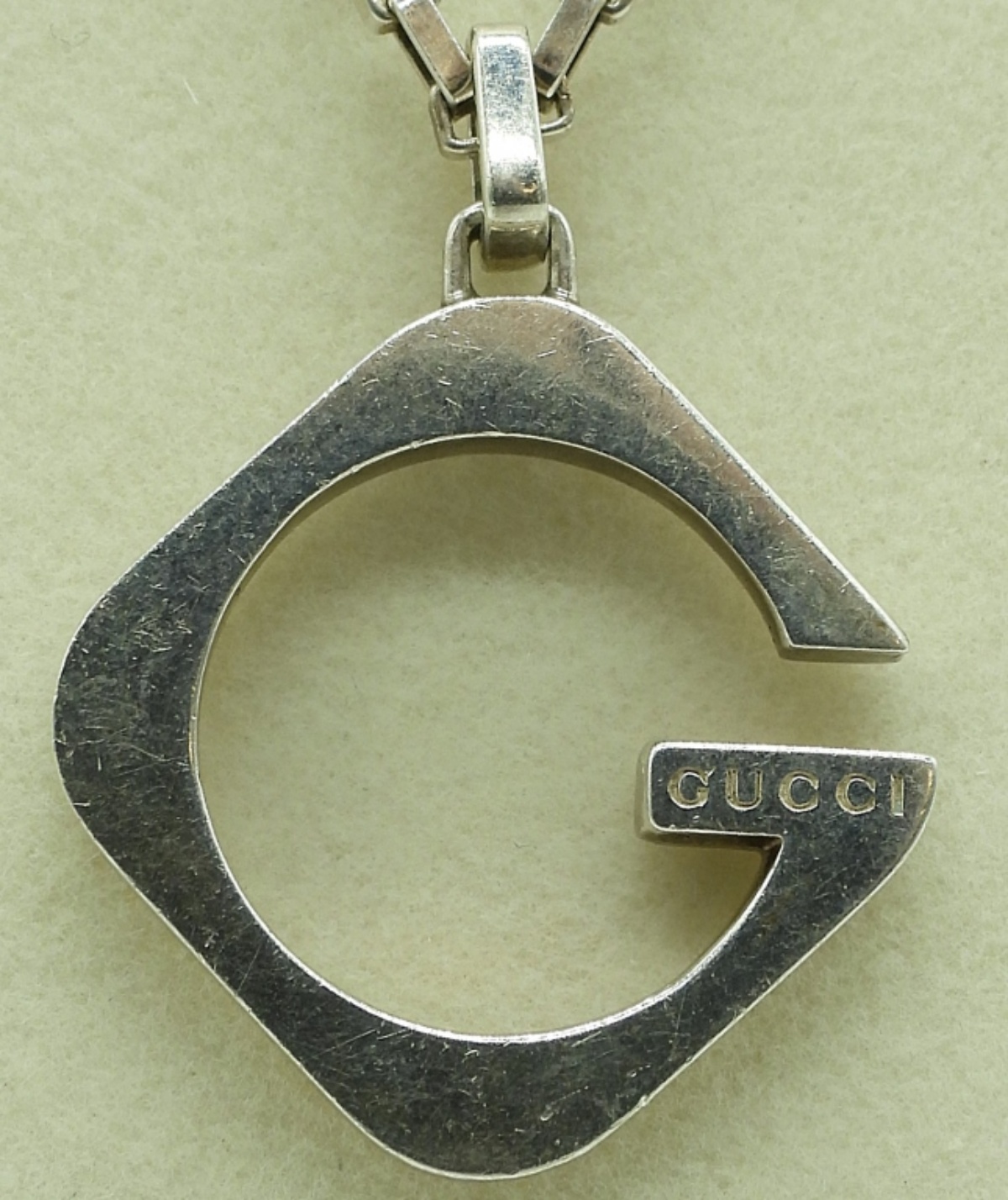 Sterling Gucci Pendant & Chain