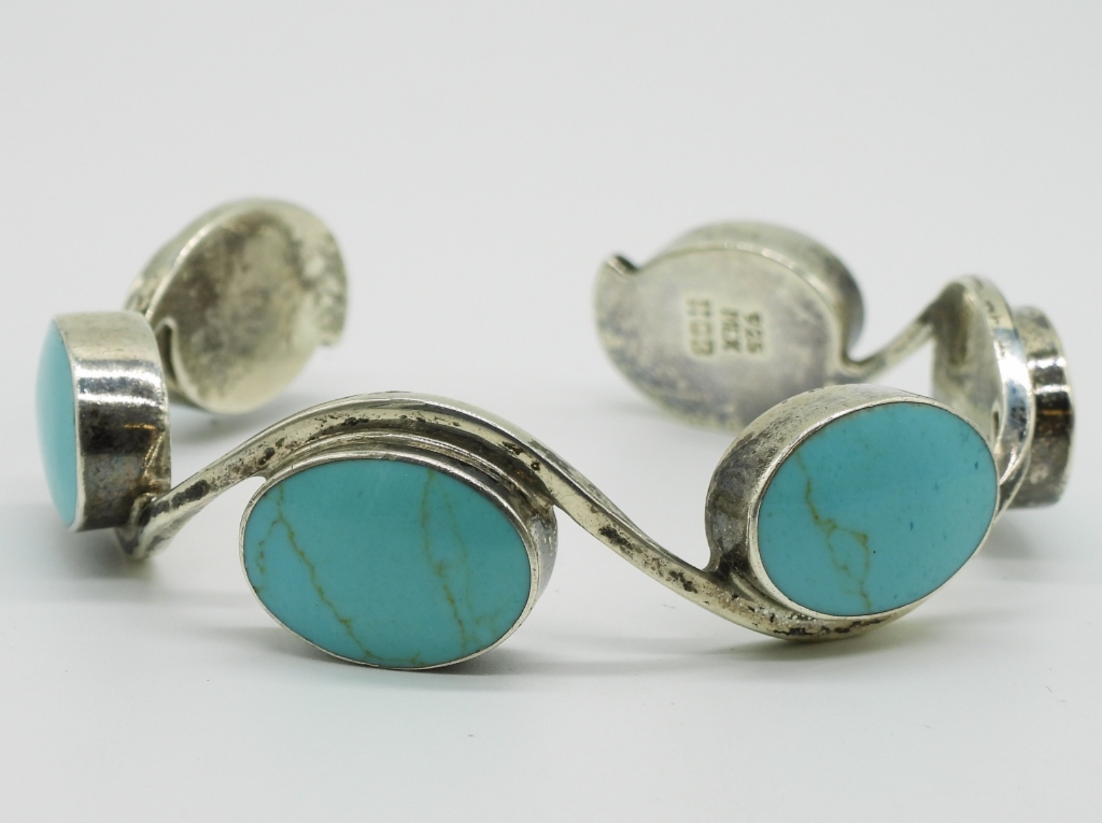 Sterling Mexico, Turquoise Cuff Bracelet