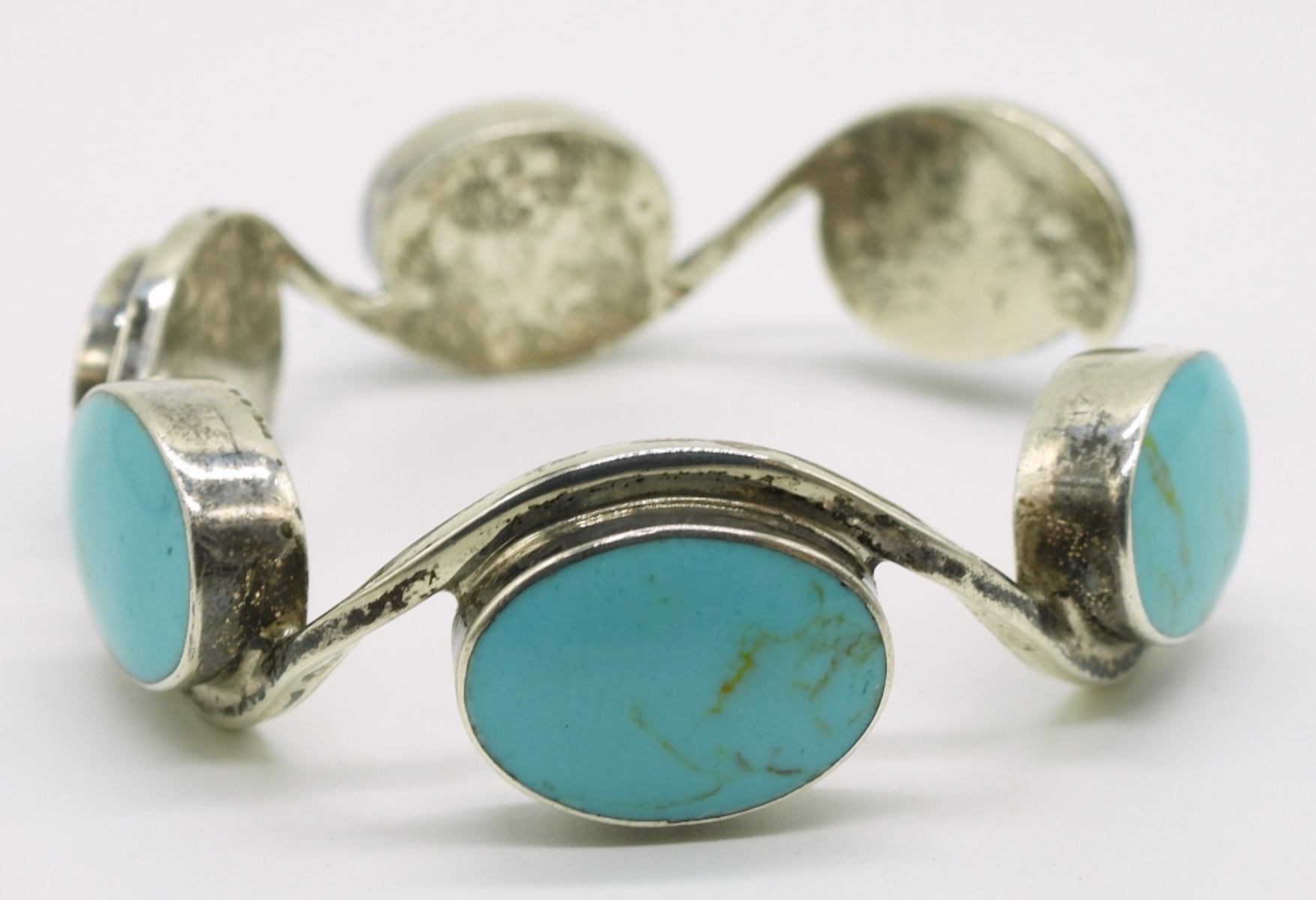 Sterling Mexico, Turquoise Cuff Bracelet