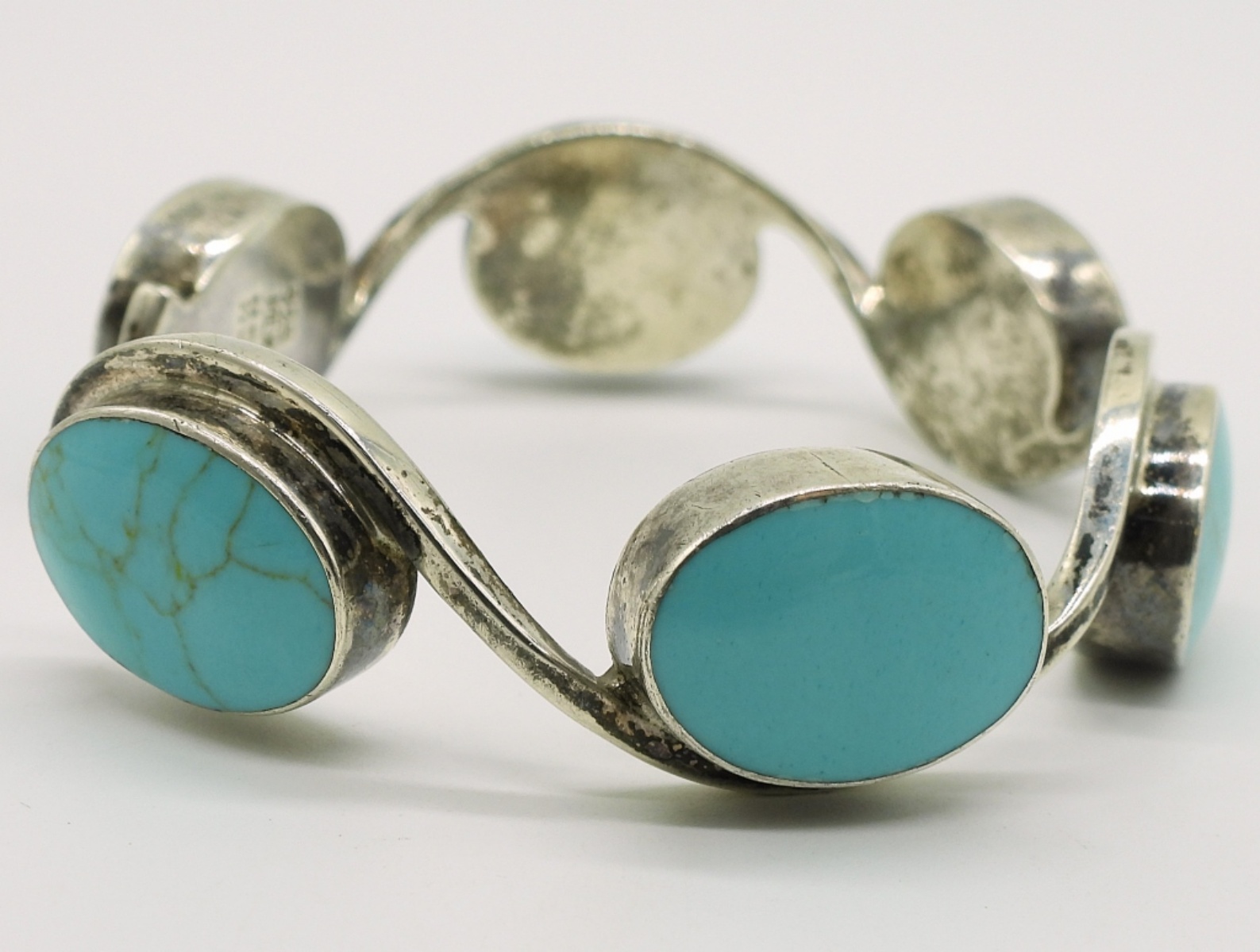 Sterling Mexico, Turquoise Cuff Bracelet