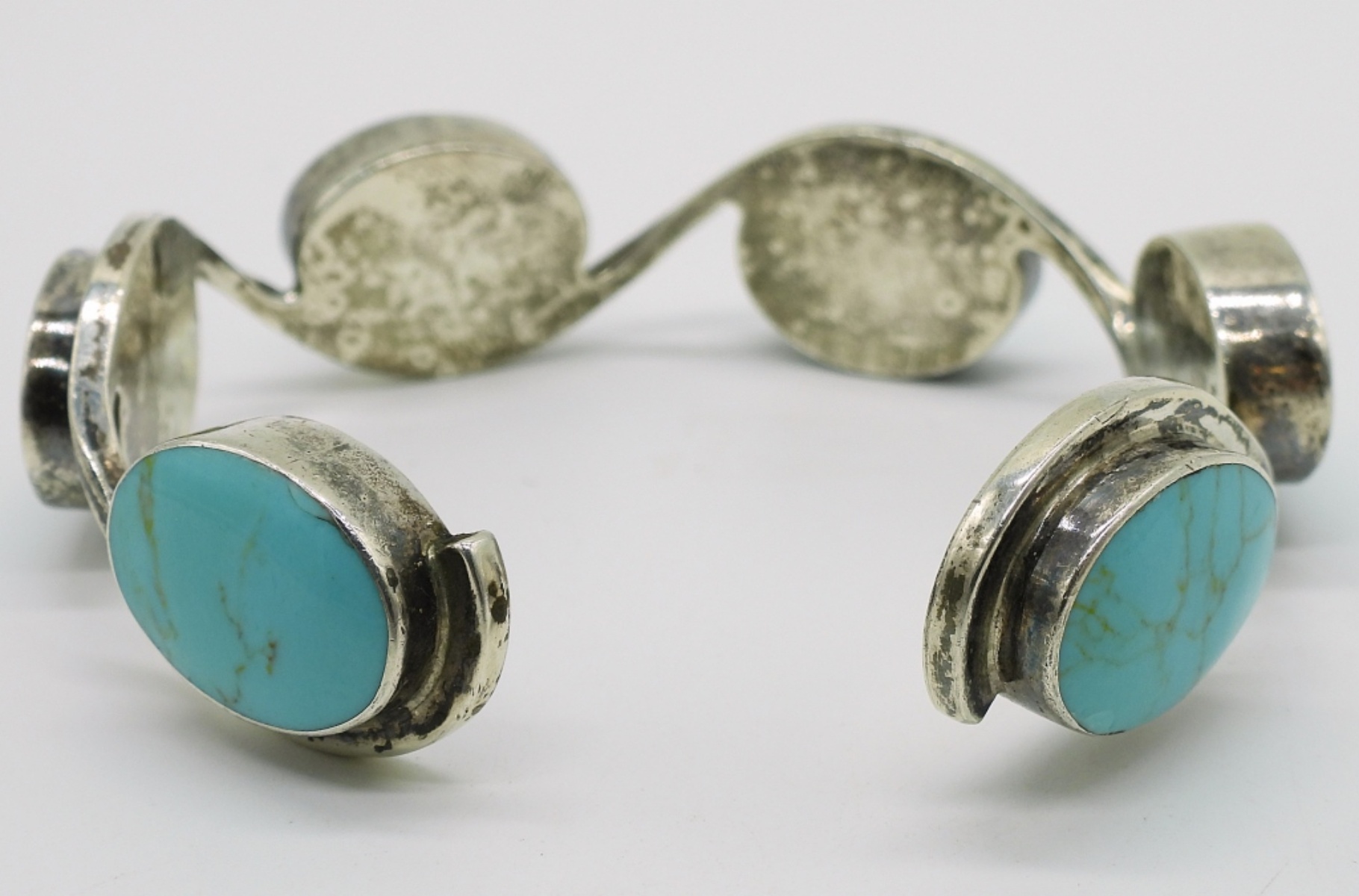 Sterling Mexico, Turquoise Cuff Bracelet
