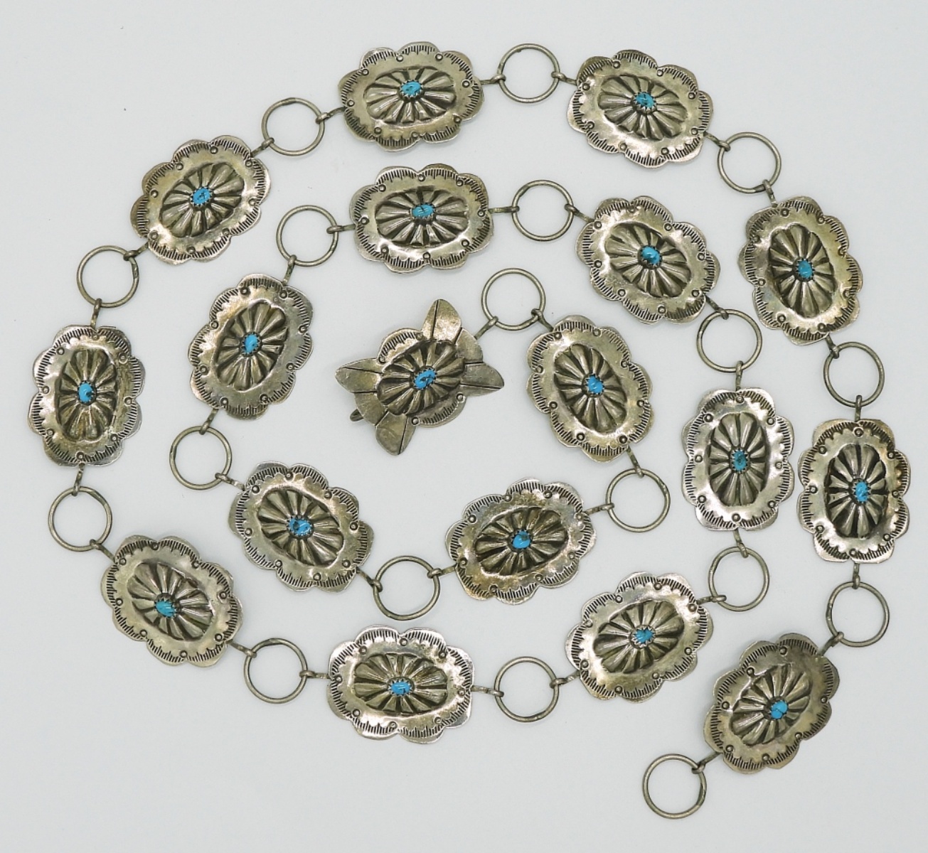 Sterling & Turquoise Belt, 39 Inches