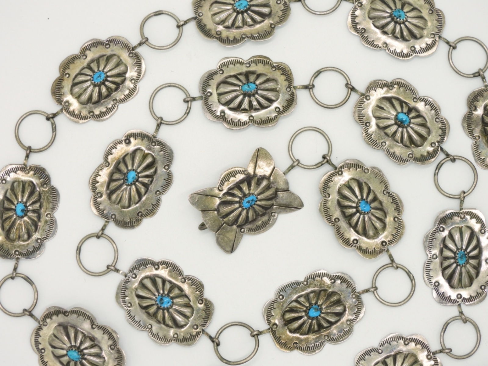 Sterling & Turquoise Belt, 39 Inches