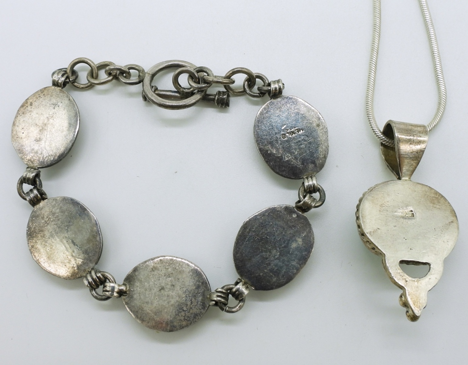 Vintage Sterling. Turquoise Necklace and Bracelet