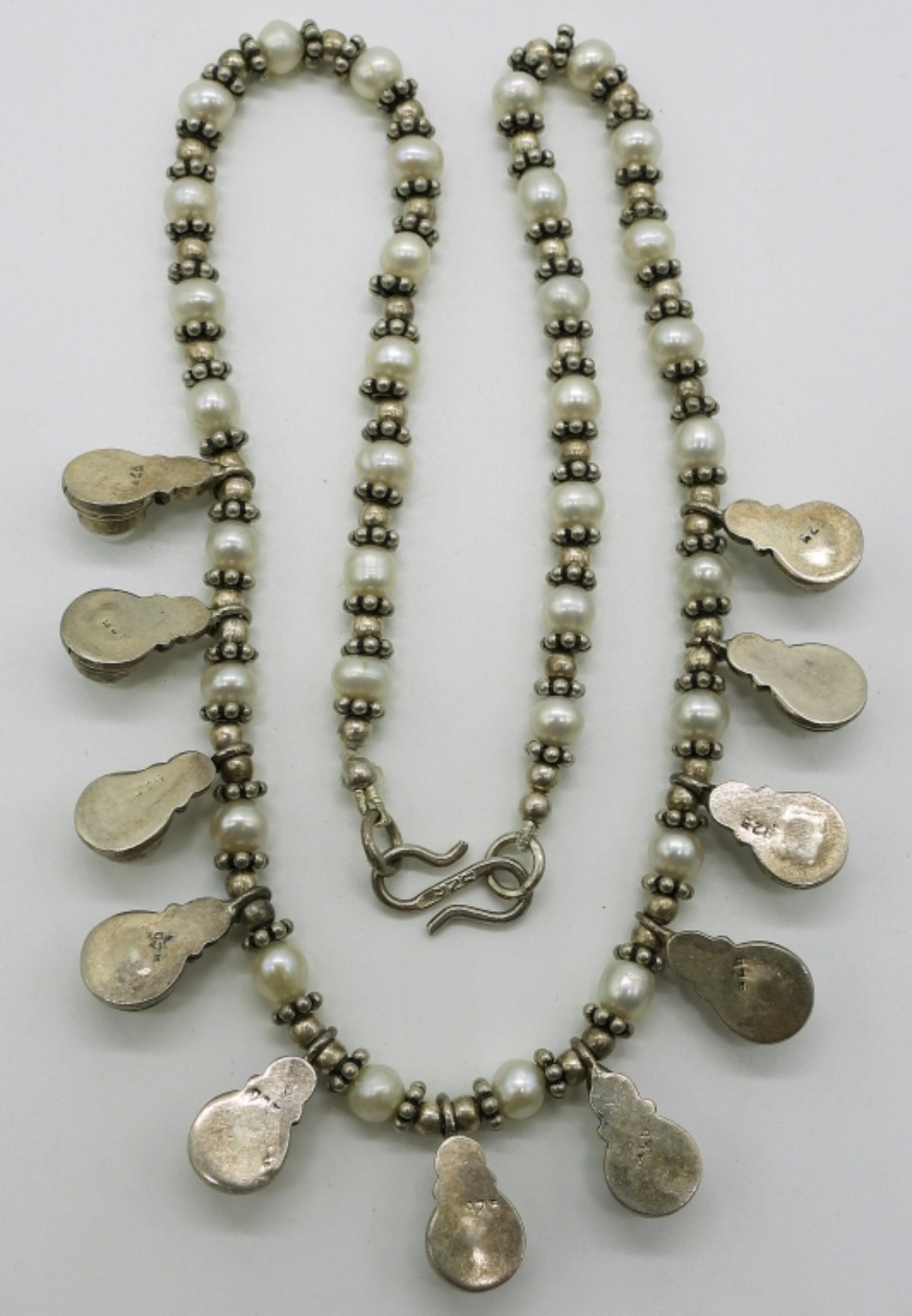 Beaded Sterling & Pearl Necklace