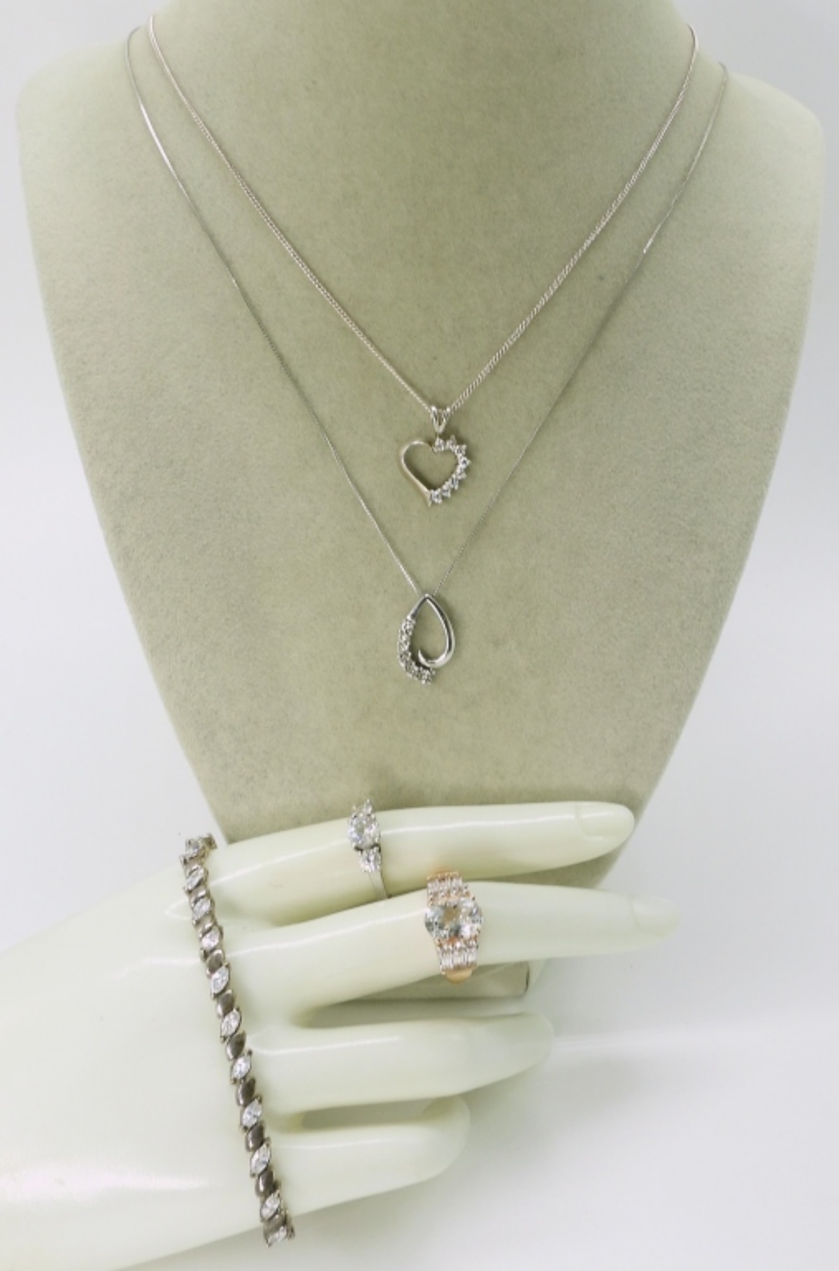 Simulated Diamond 925 Necklaces & Rings