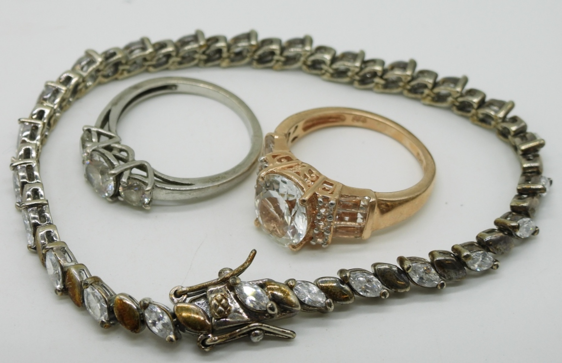 Simulated Diamond 925 Necklaces & Rings