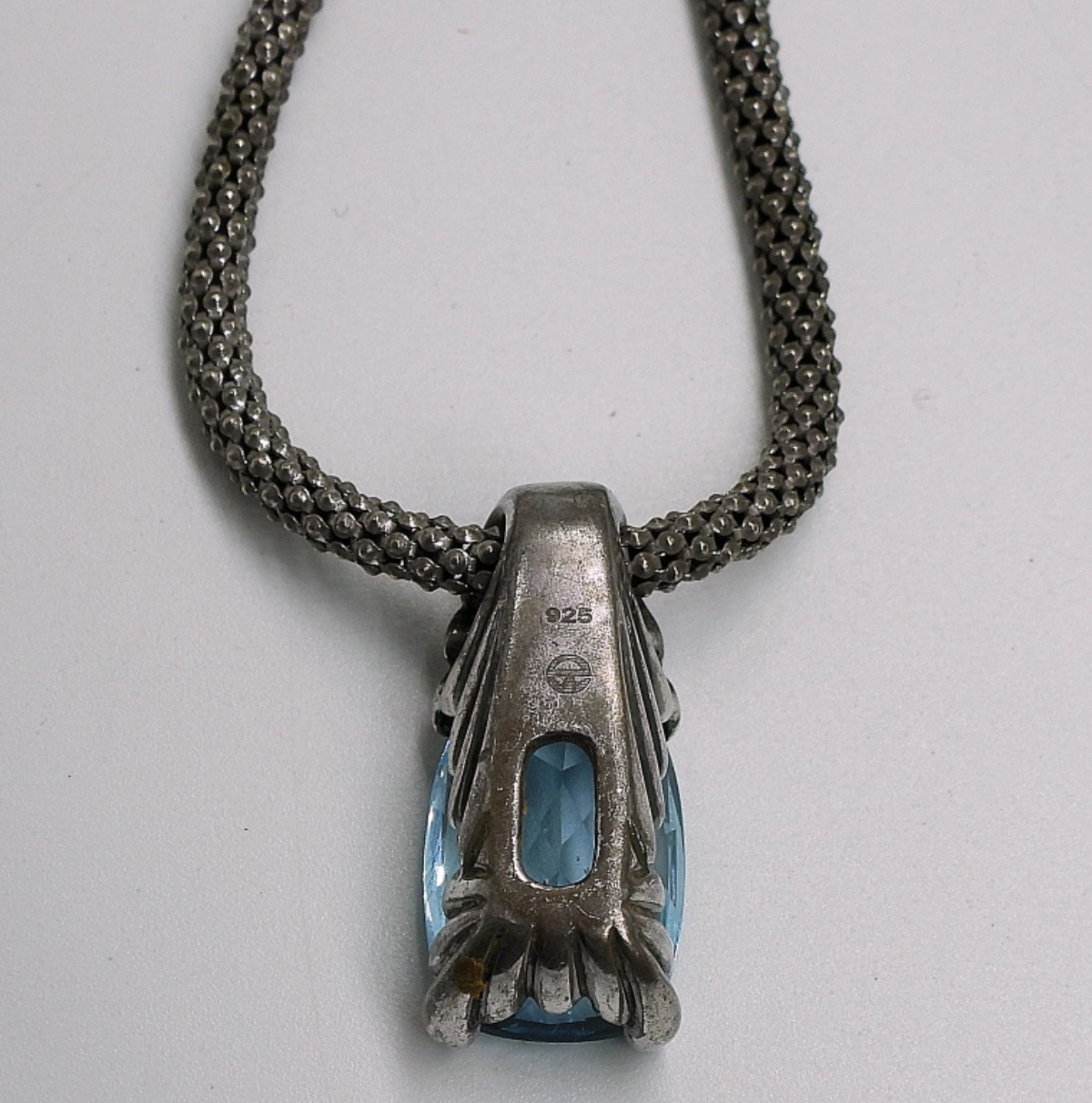 Blue Topaz Sterling Necklace & Earrings