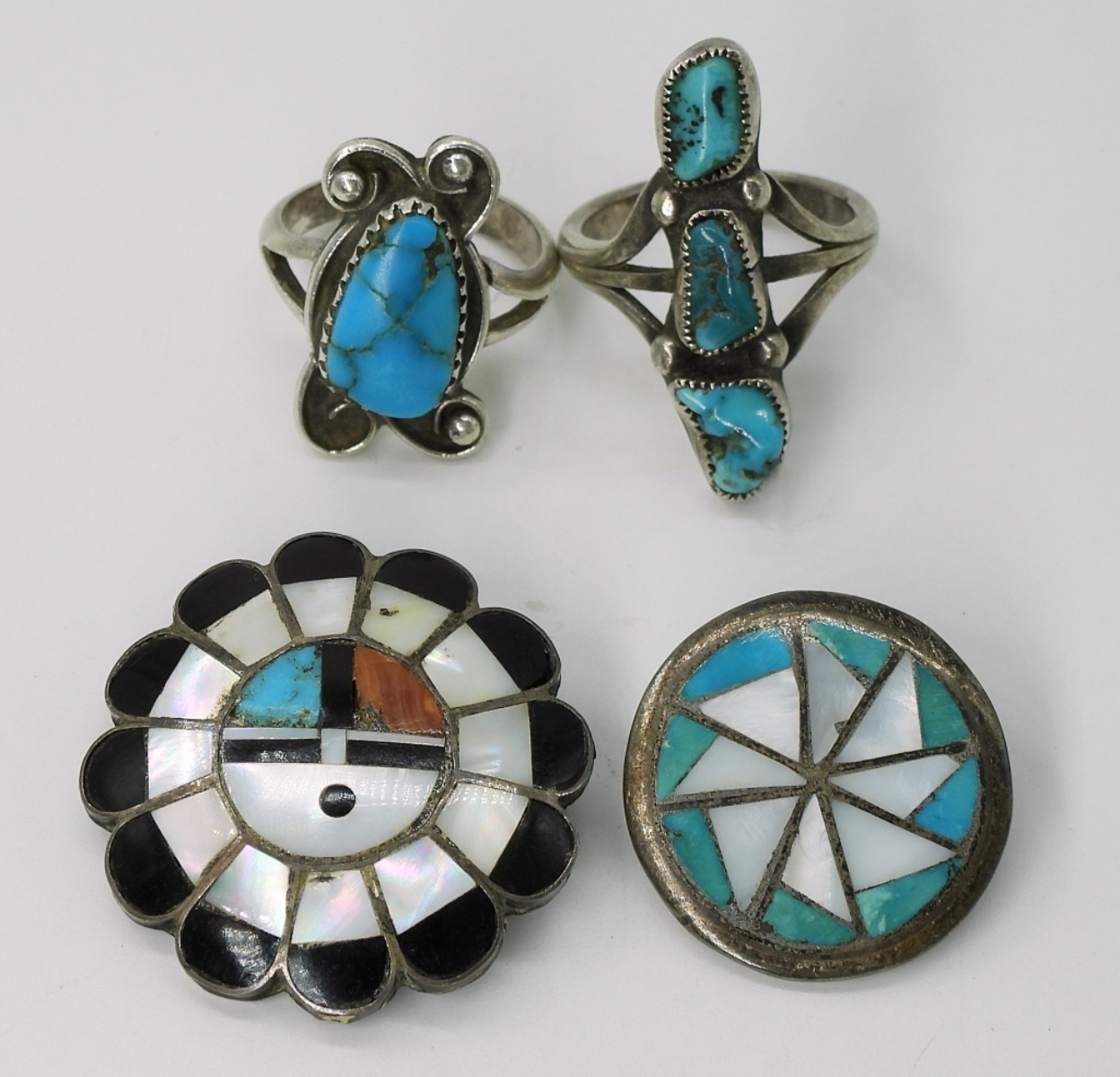 Zuni, Turquoise Rings & Pins