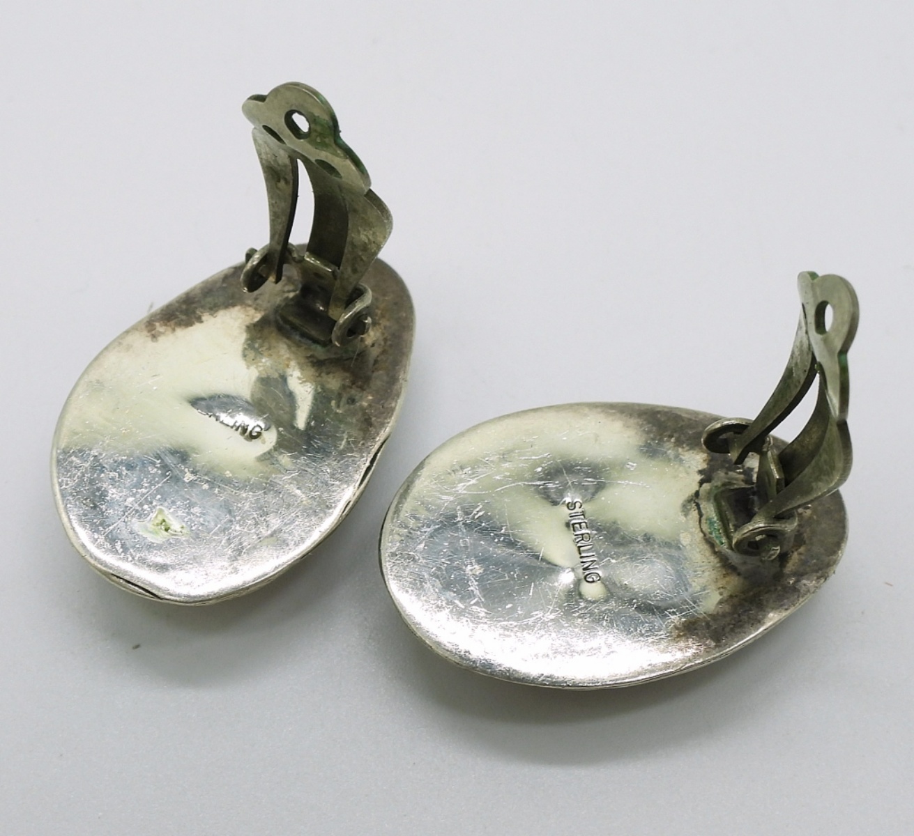 Spiny Oyster & Black Onyx 925 Clip On Earrings