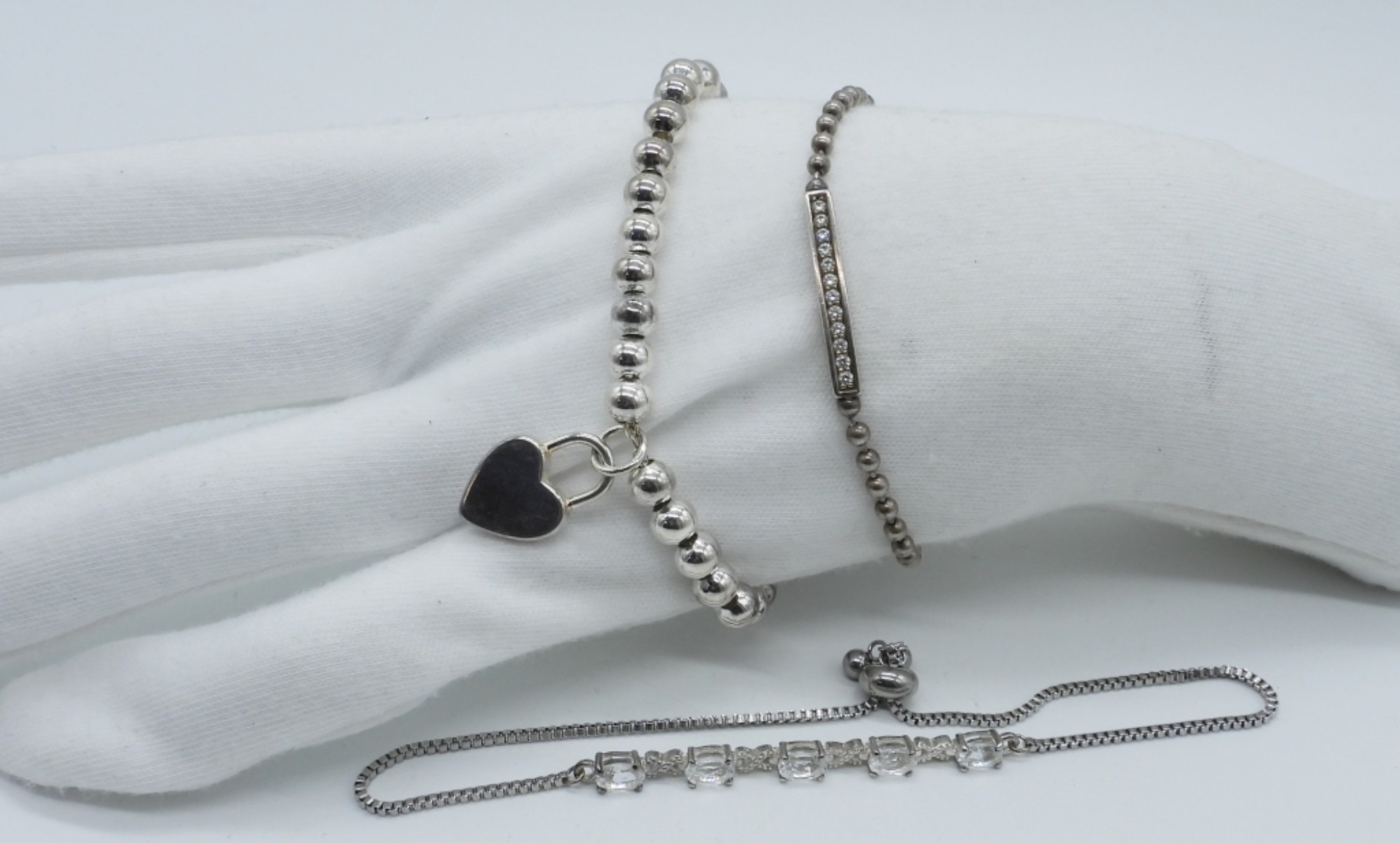 3 Sterling Bracelets & Anklets