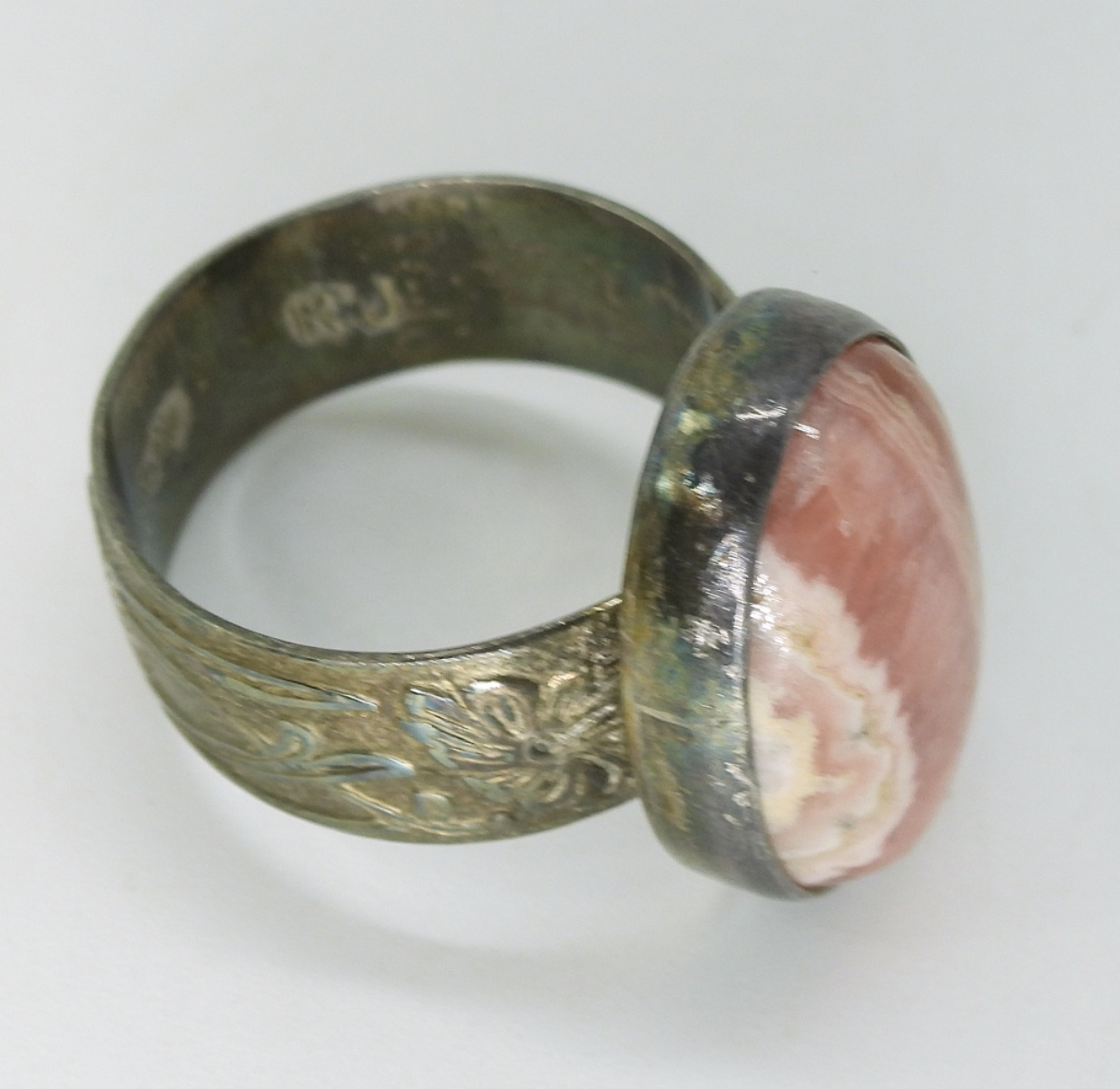 Rhodochrosite Sterling Ring & Earrings