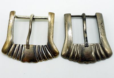 2 Max Lang Sterling Belt Buckles. Two sterling, Max Lang vintage belt buckles. Both are 2 inches 