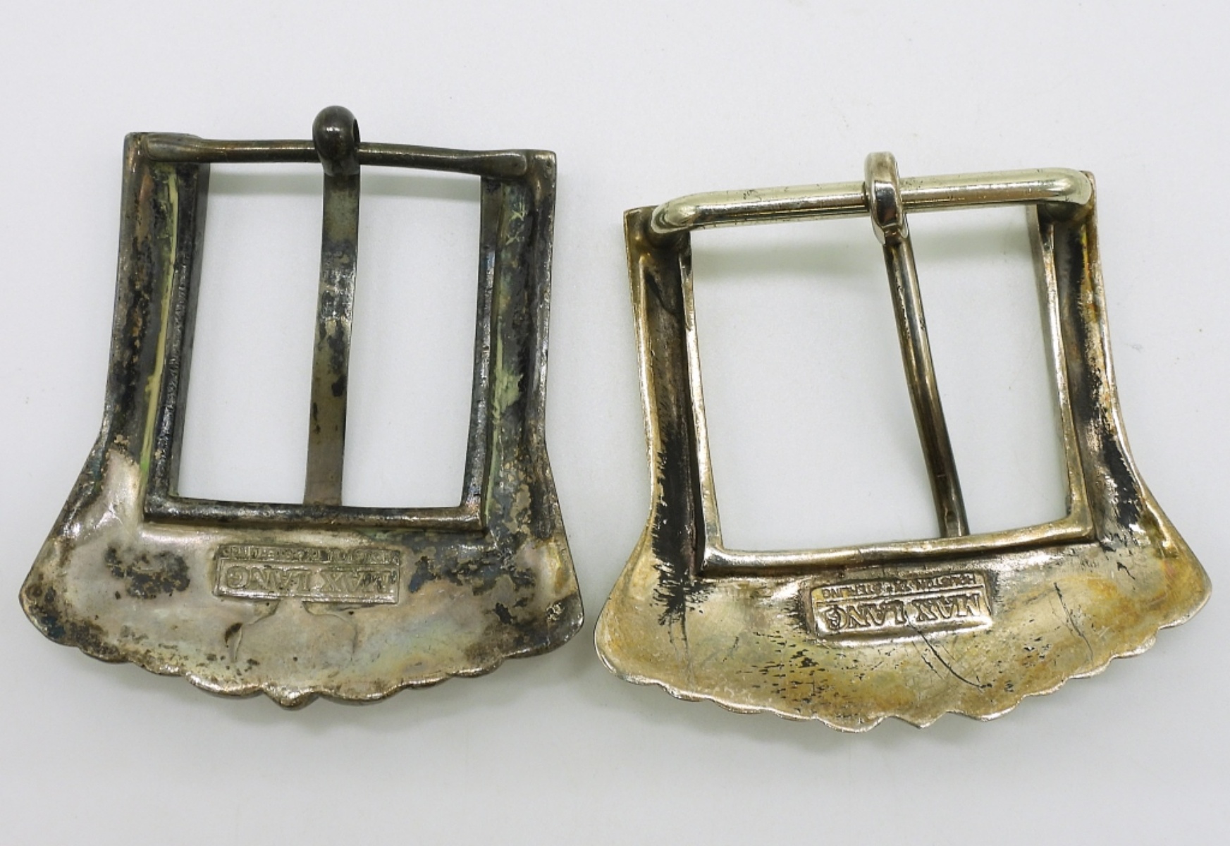 2 Max Lang Sterling Belt Buckles